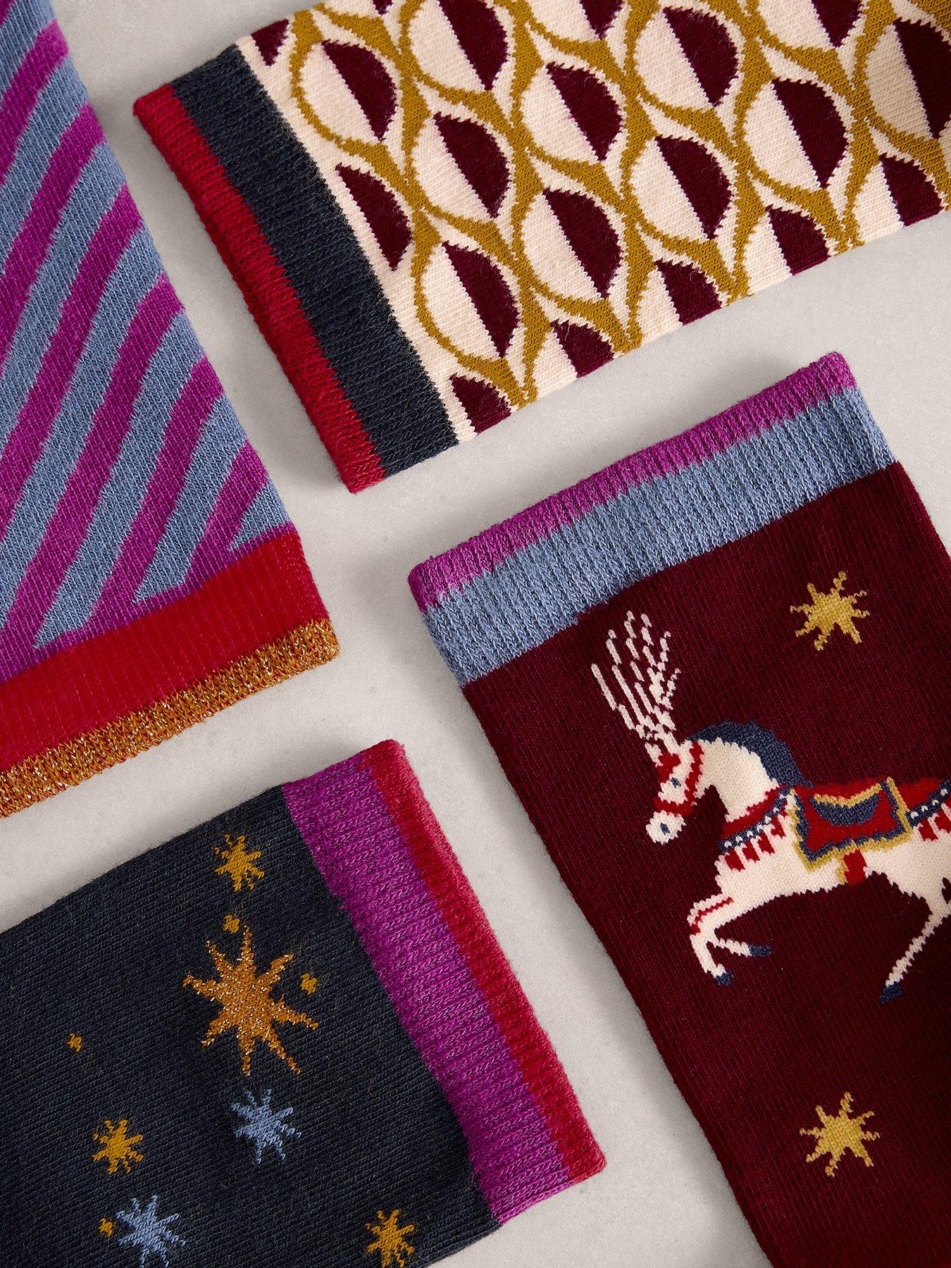 Image 2 of 4 of White Stuff 4 Pack Circus Ankle Socks - Purple