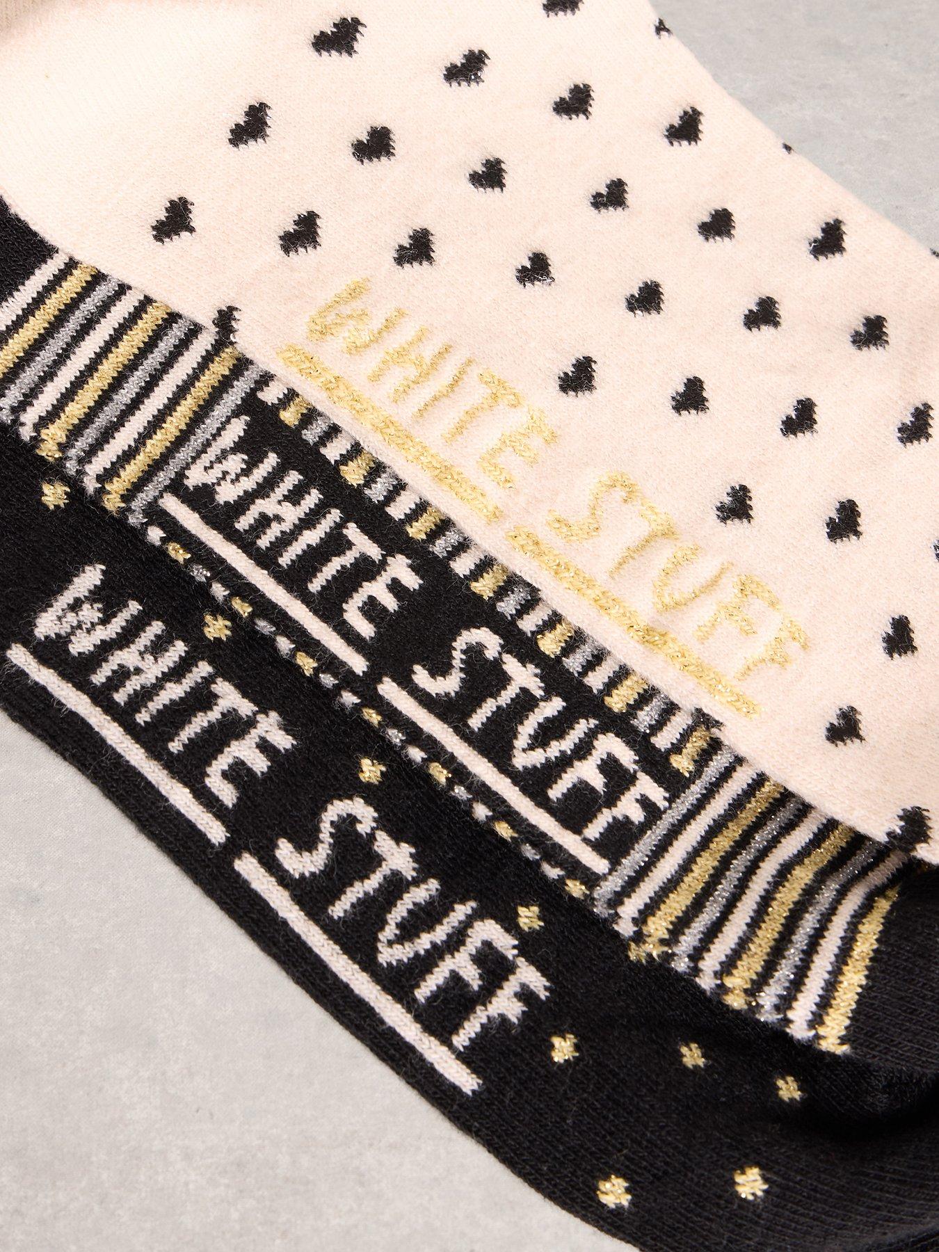 stillFront image of white-stuff-3-pack-sparkle-ankle-socks-black