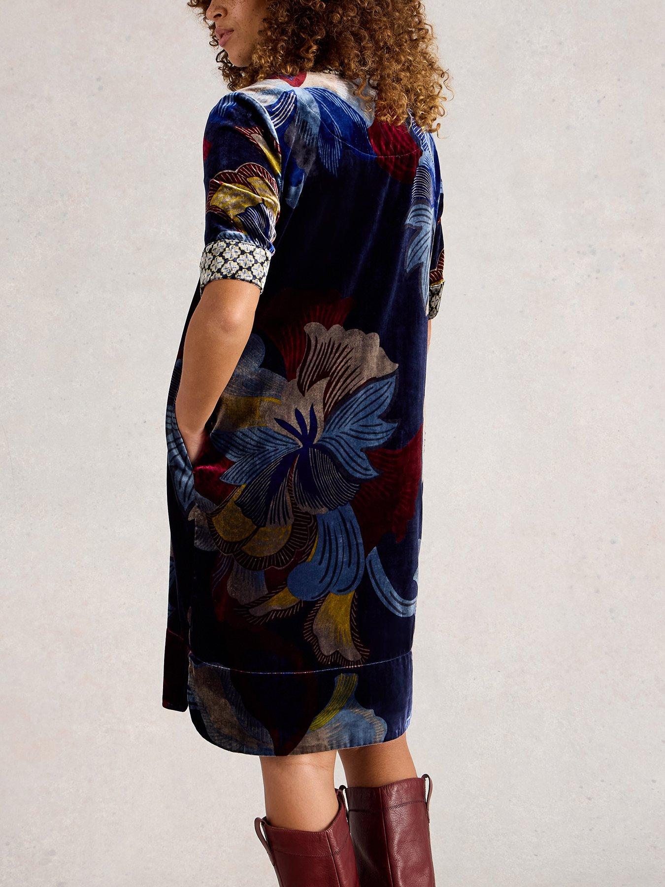  image of white-stuff-june-velvet-dress-blue