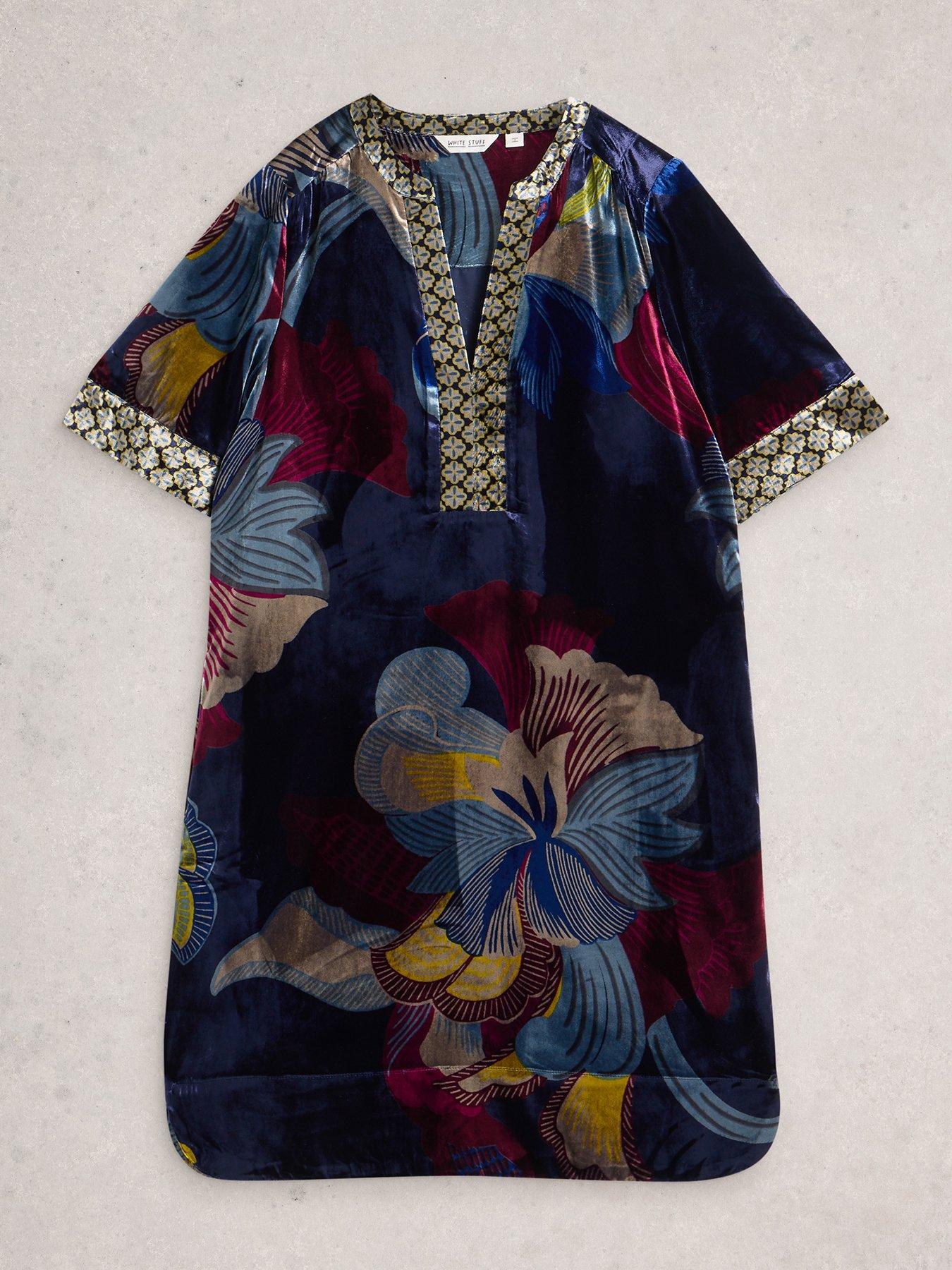  image of white-stuff-june-velvet-dress-blue