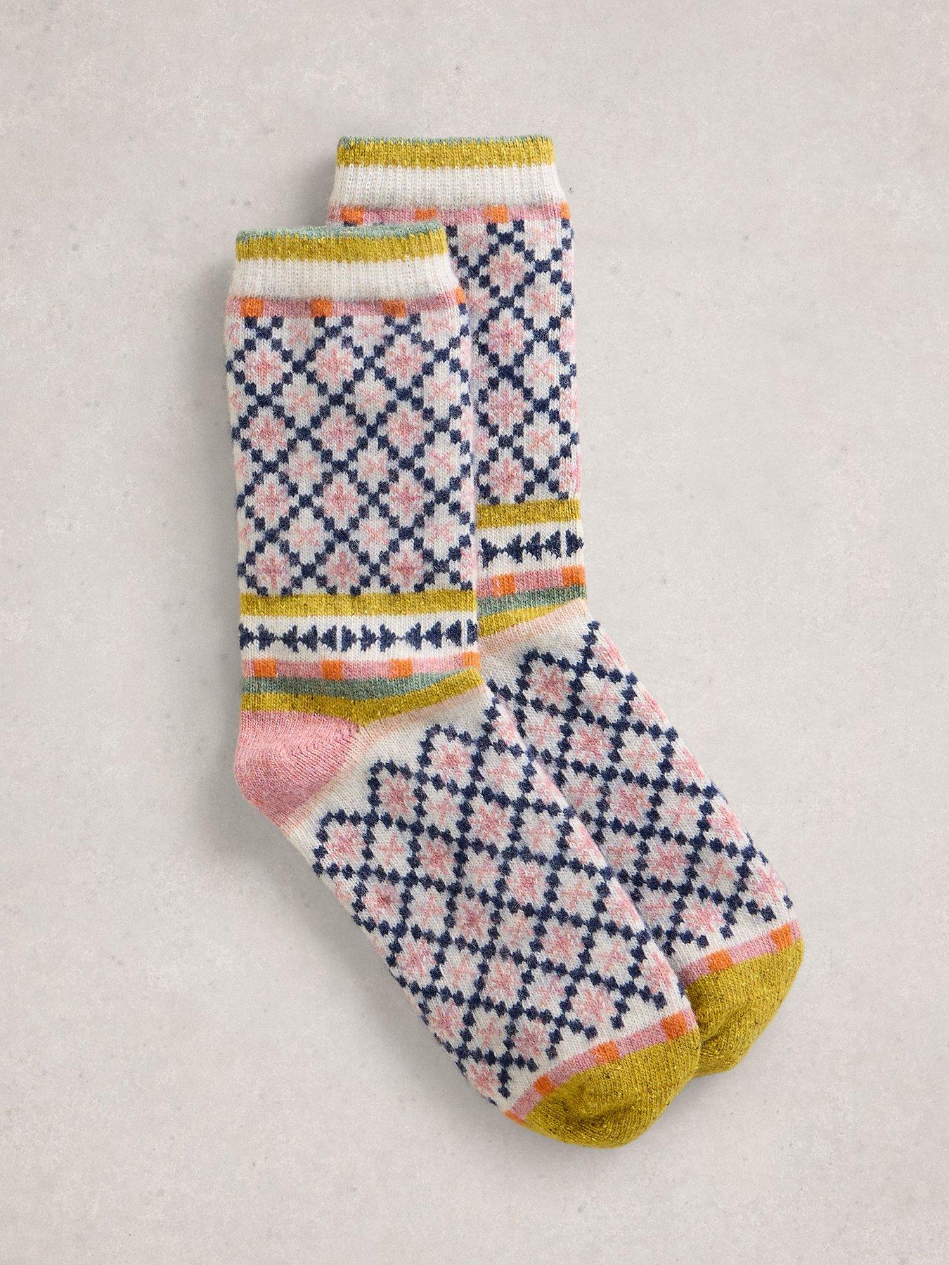 White Stuff Star Fairisle Wool Sock - Multi