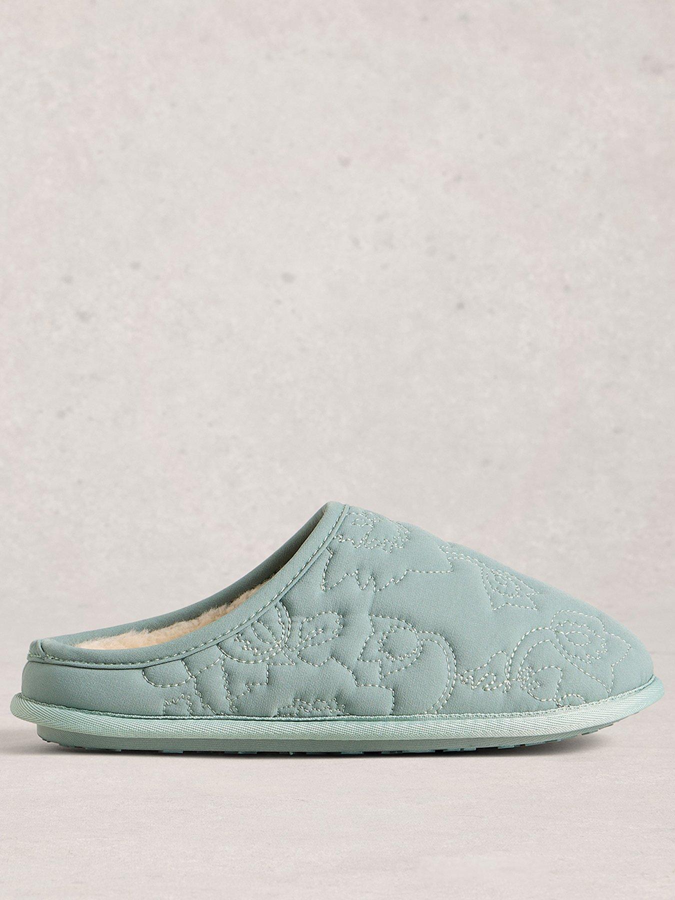 White Stuff Quilted Slipper Mule - Green