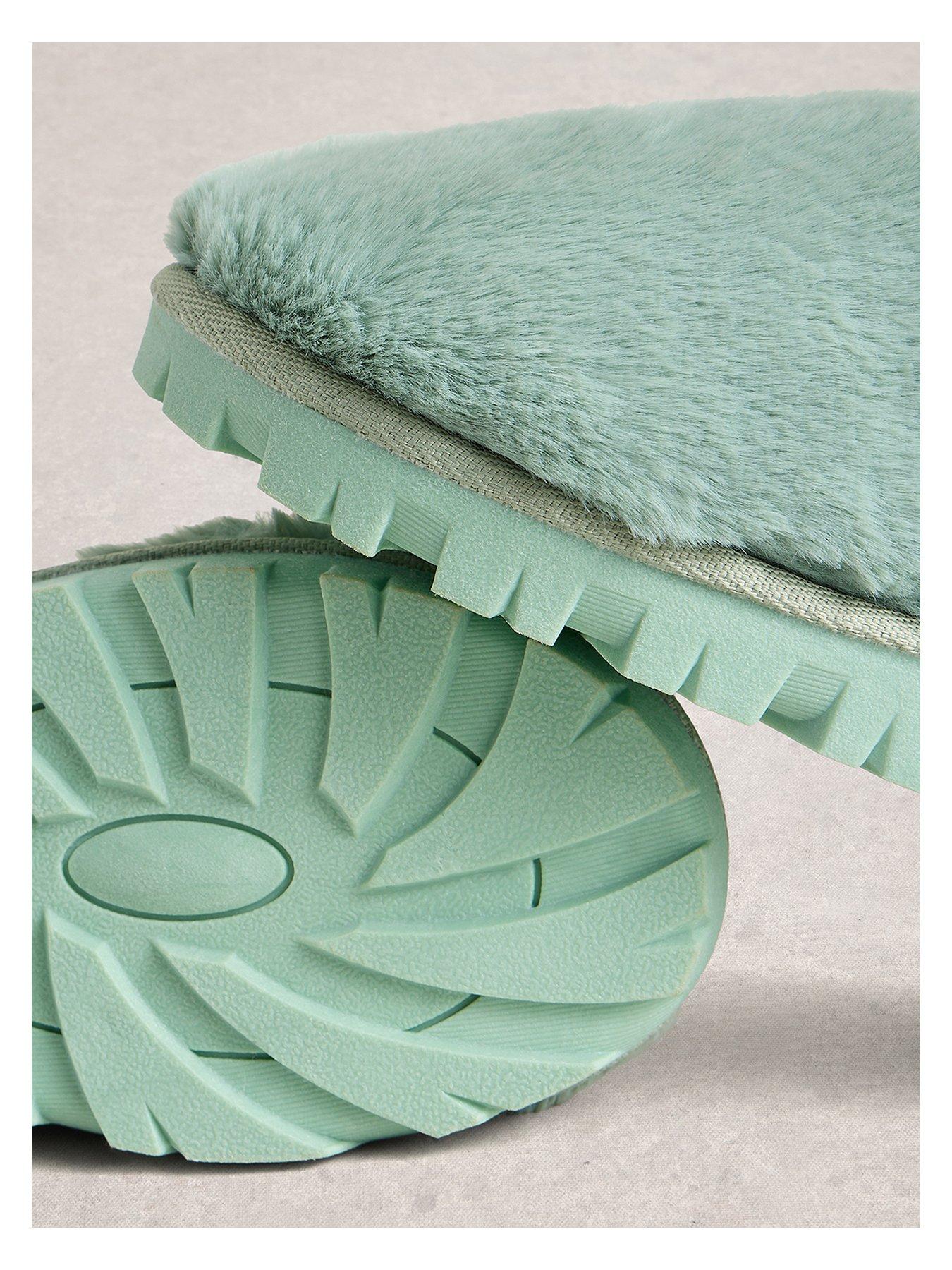  image of white-stuff-faux-fur-slipper-mule-green
