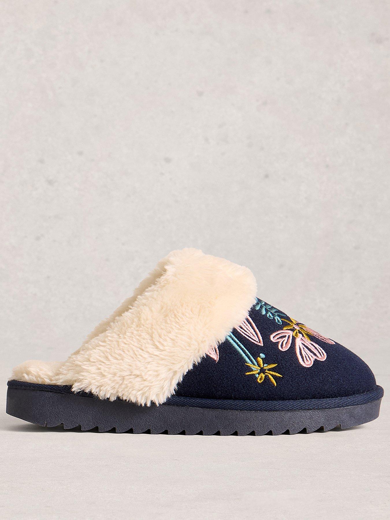  image of white-stuff-floral-mule-slipper-green