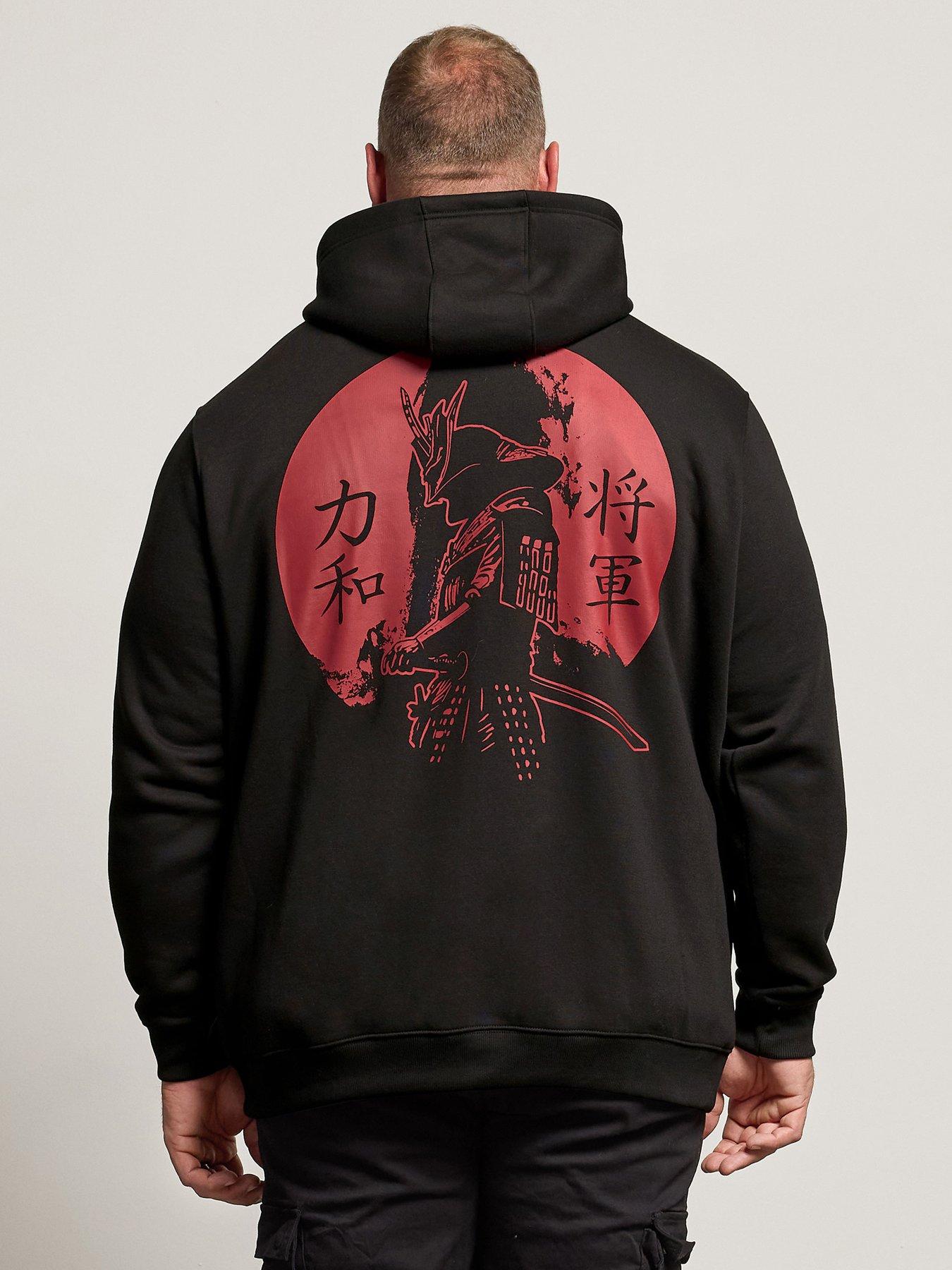 Image 2 of 4 of BadRhino Samurai Back Print Zip Hoodie - Black