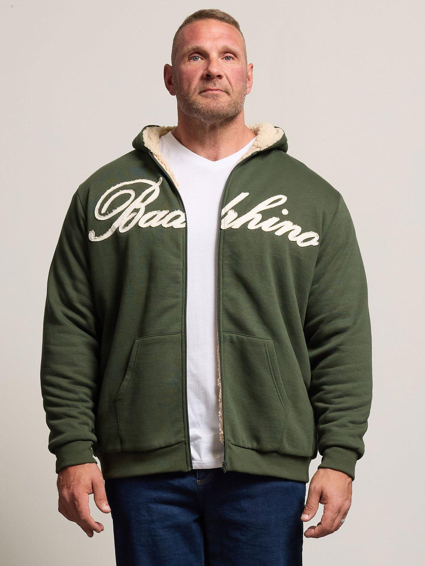BadRhino Borg Lined Zip Through Hoodie - Dark Green