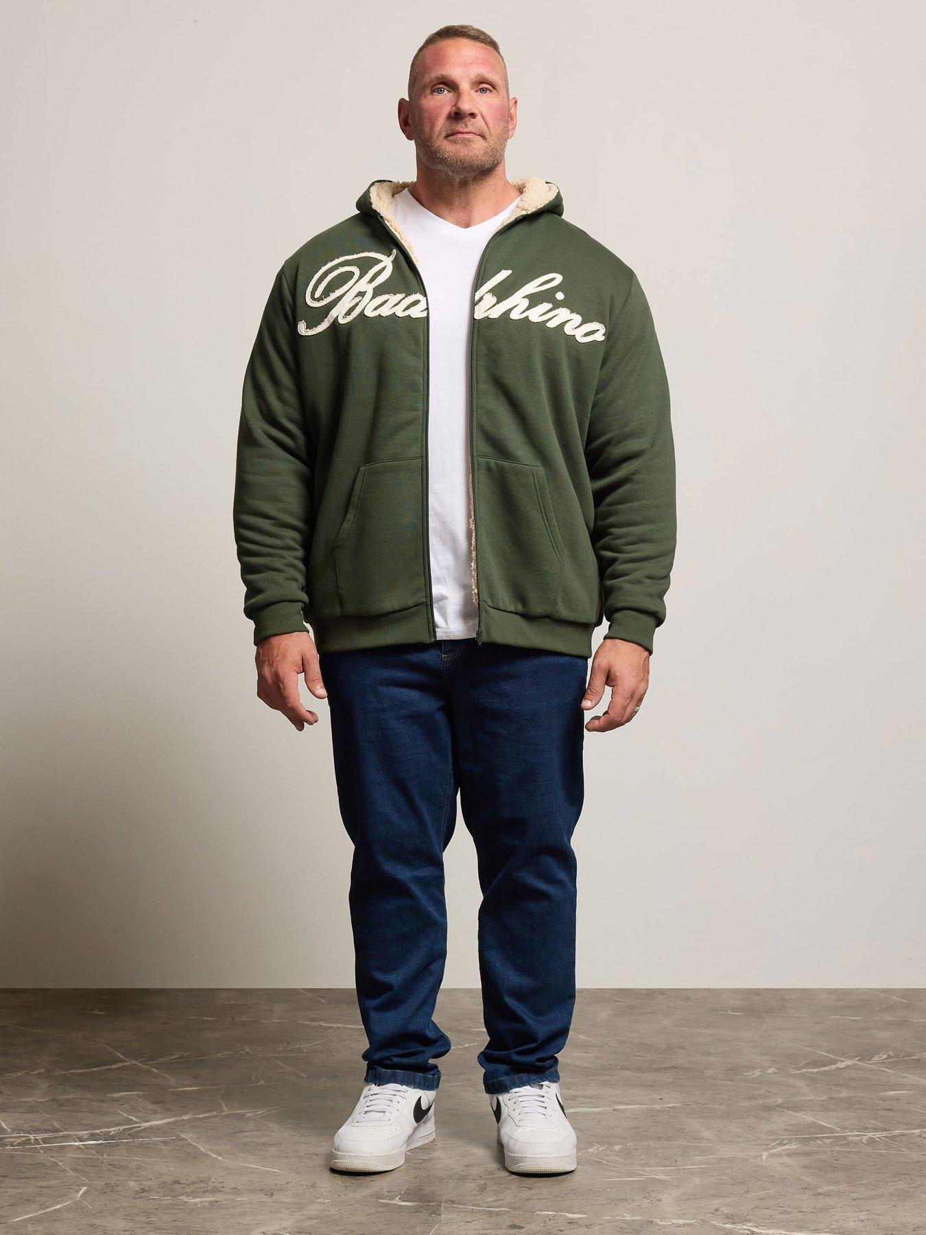 Image 3 of 4 of BadRhino Borg Lined Zip Through Hoodie - Dark Green