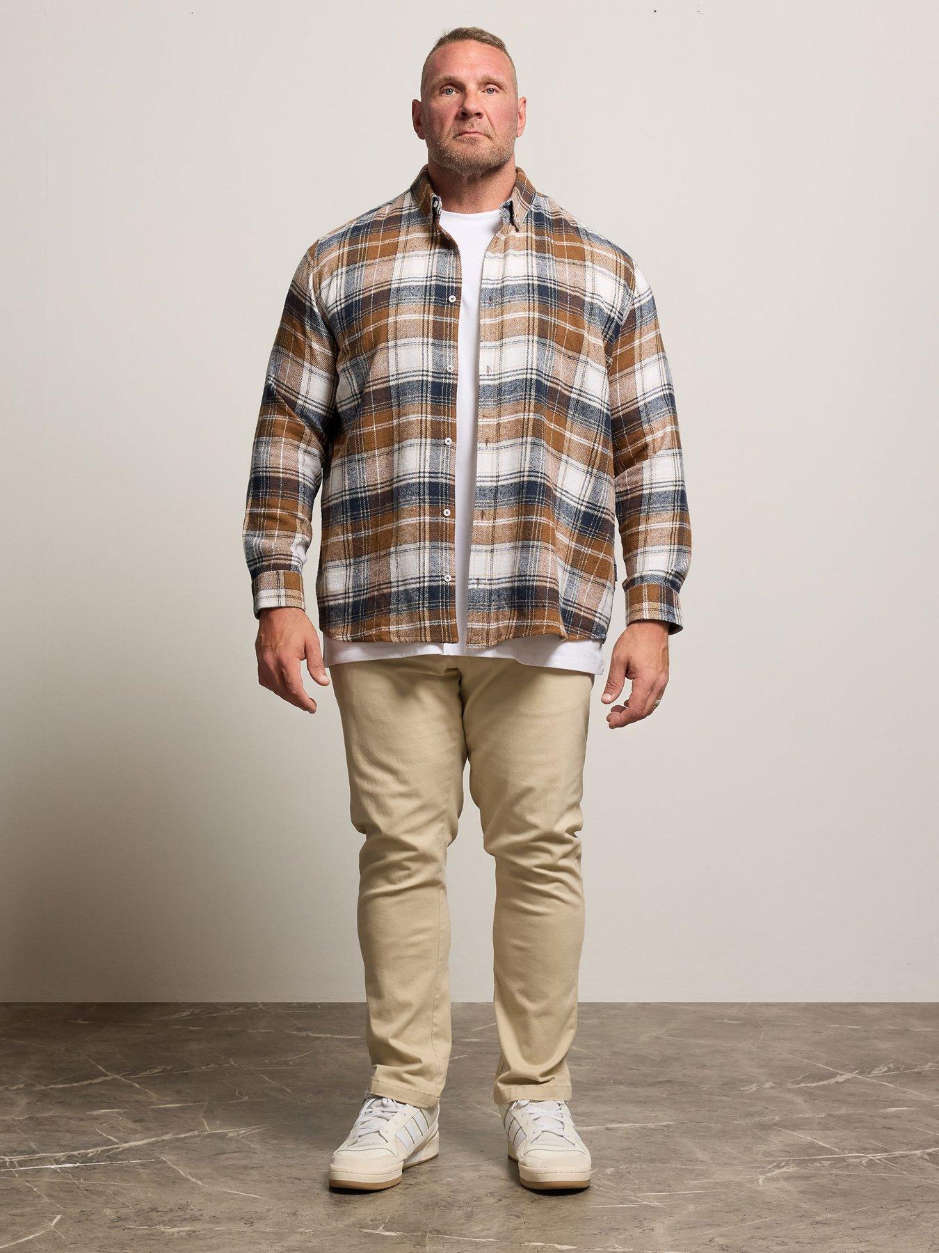 Image 3 of 3 of BadRhino Navy Tan Brushed Check Long Sleeve Shirt - Multi