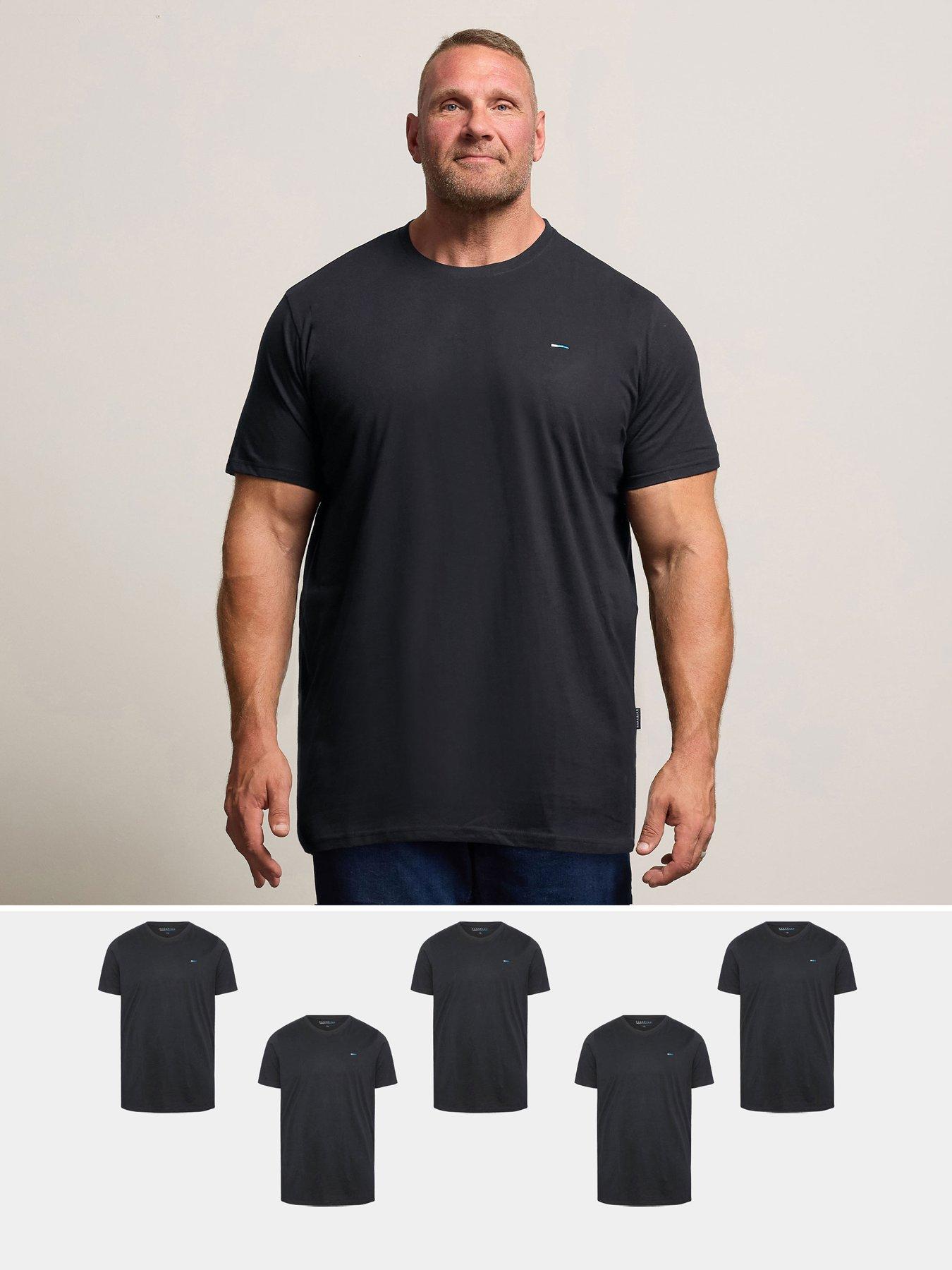 undefined 5 Pack Longline T-Shirts - Black