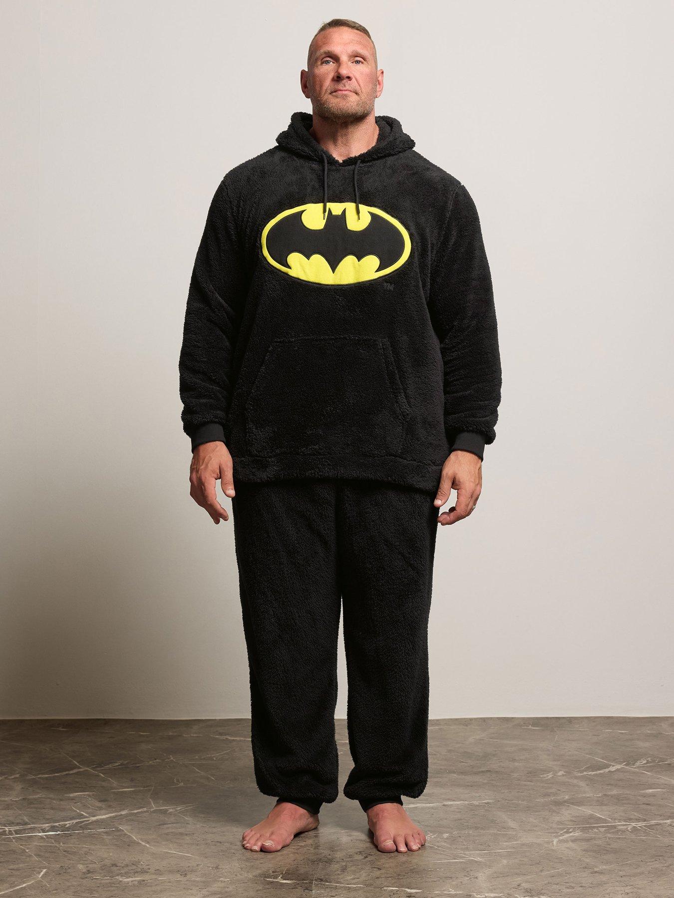 Image 1 of 3 of BadRhino Batman Fleece Pyjama Set - Black