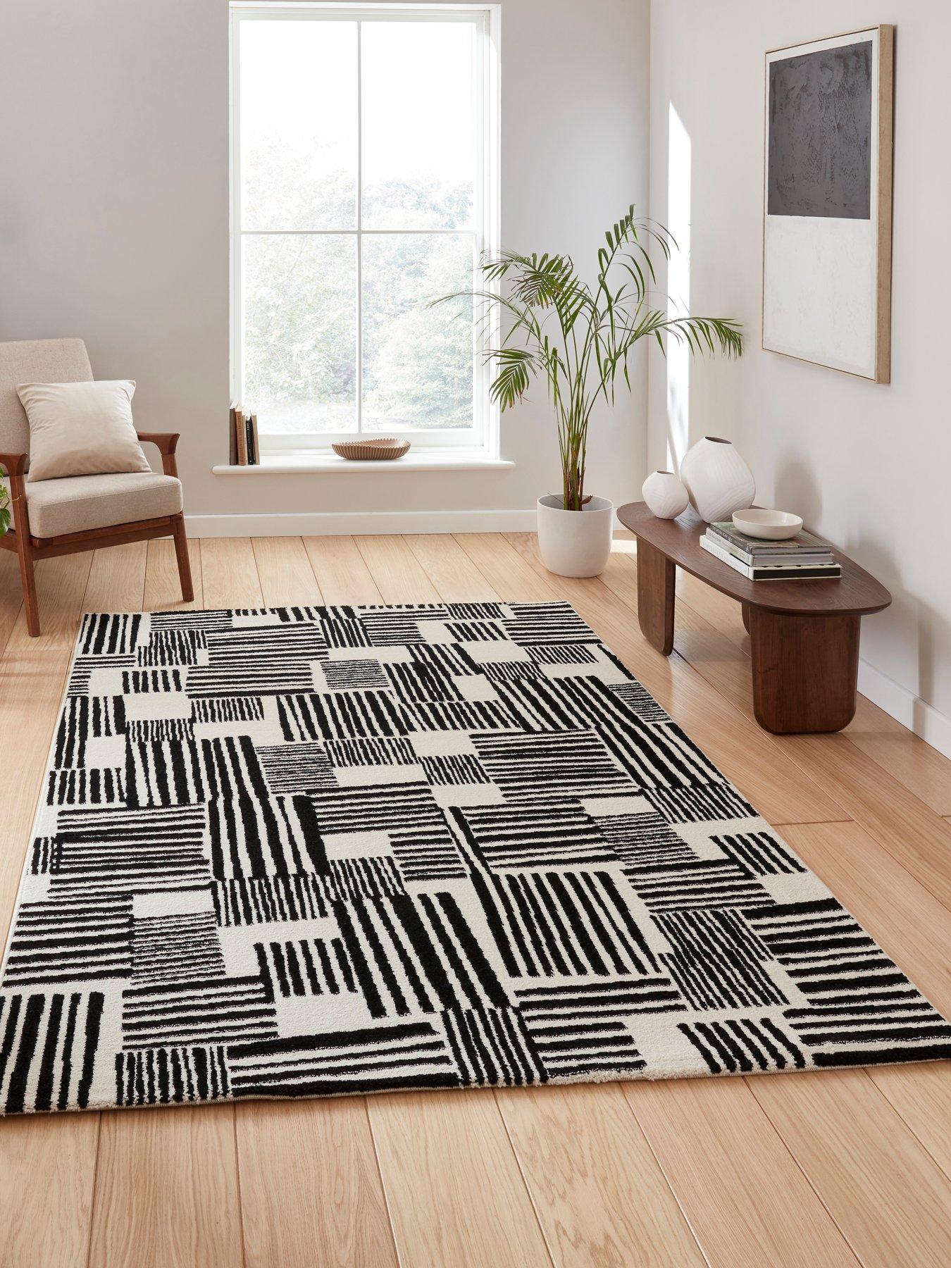 Catherine Lansfield Cl - Blocks Black/white - 080 X 150