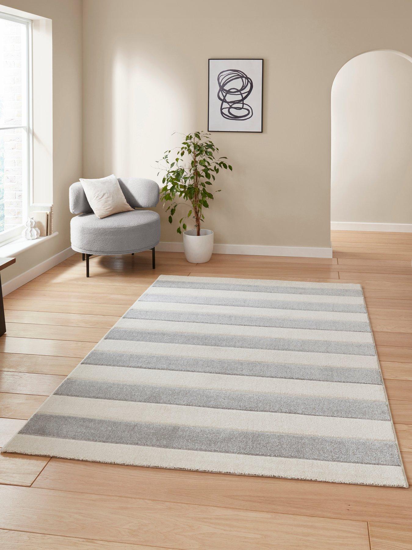 Catherine Lansfield Cl - Cove Stripe Grey - 080 X 150