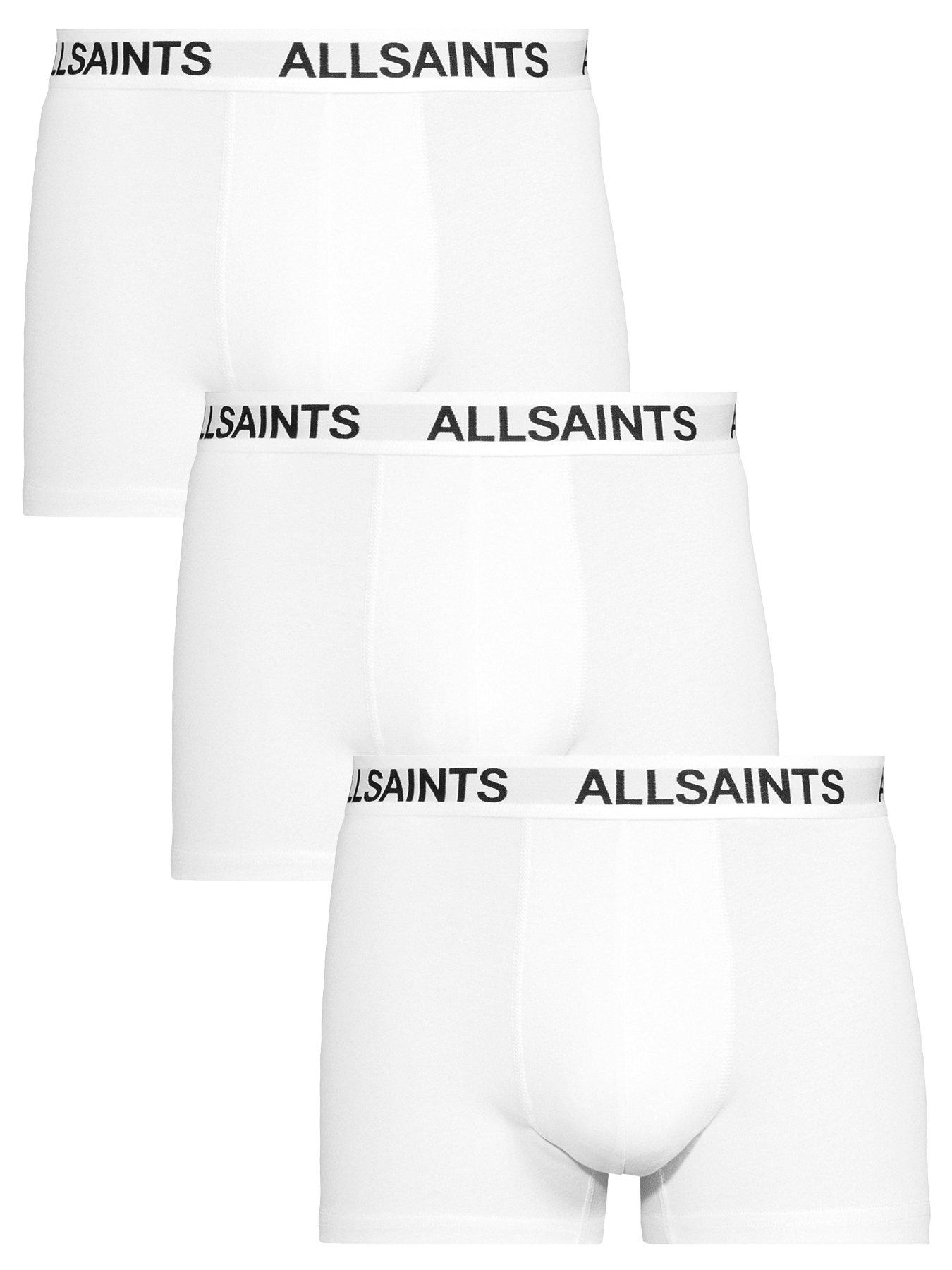 front image of allsaints-cotton-trunks-3-pack-white