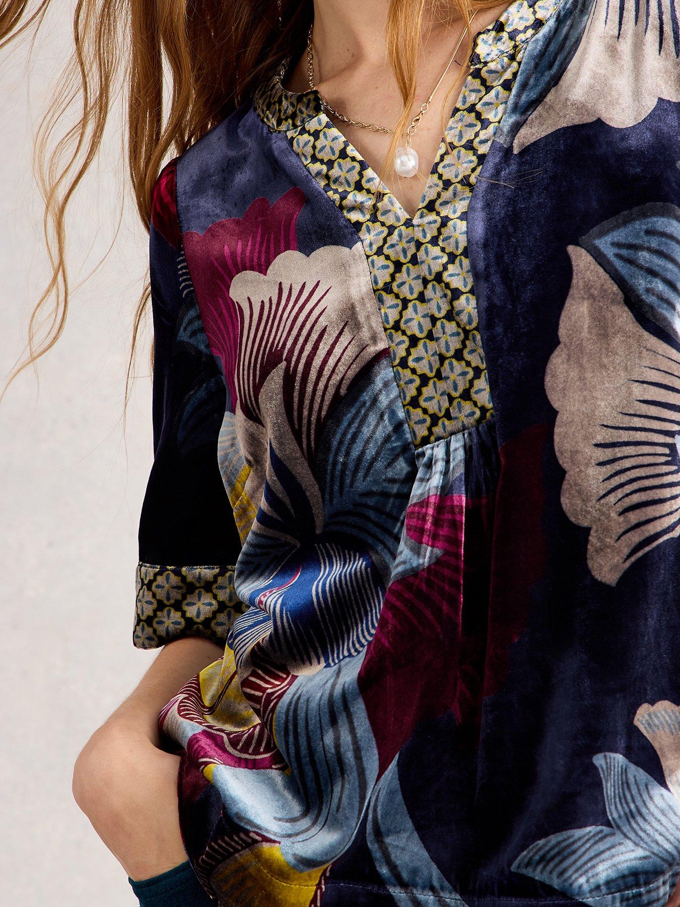  image of white-stuff-ash-velvet-top-blue