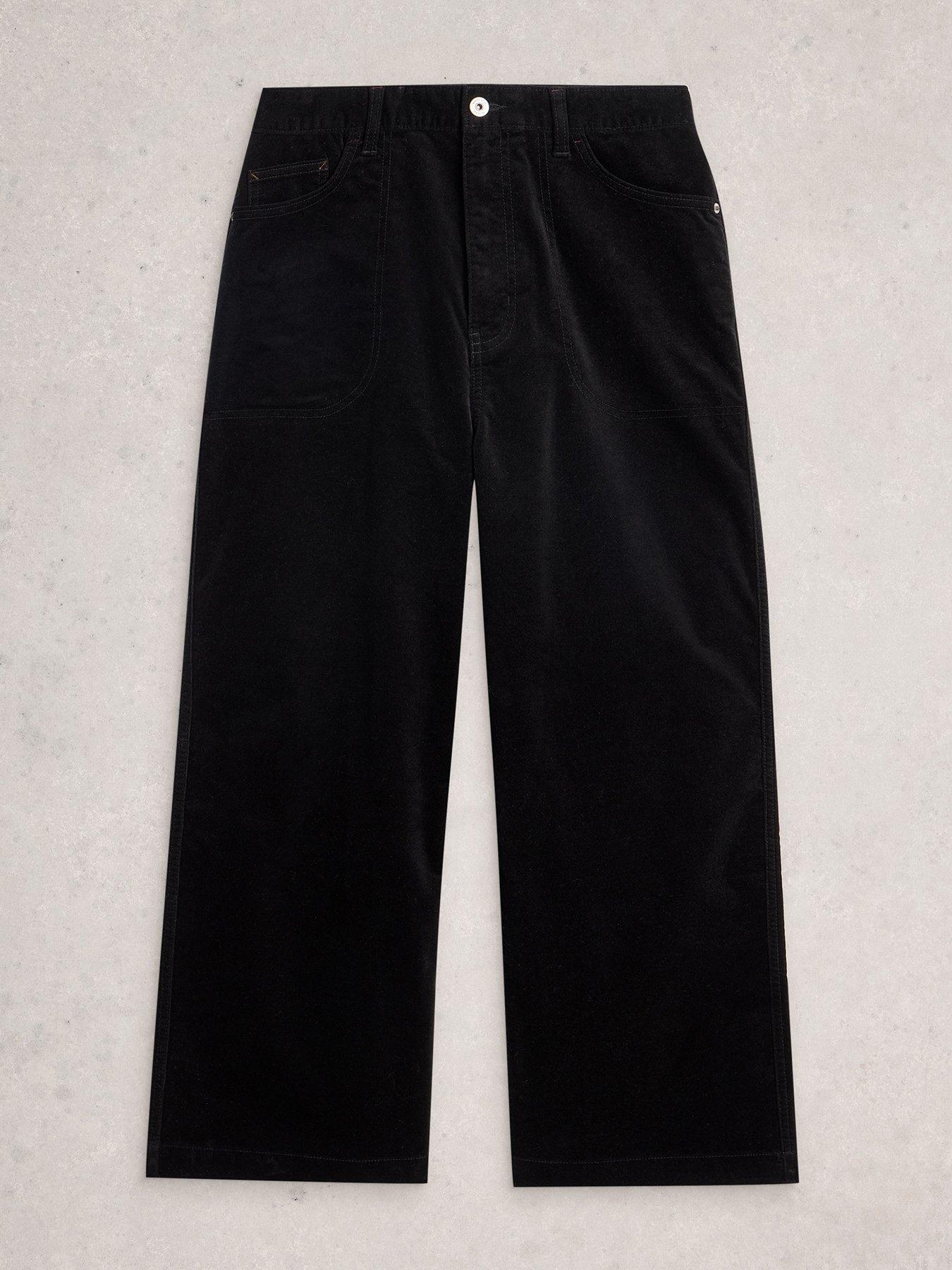 Image 5 of 6 of White Stuff Tia Velvet Wide Leg Jeans &nbsp;- Black