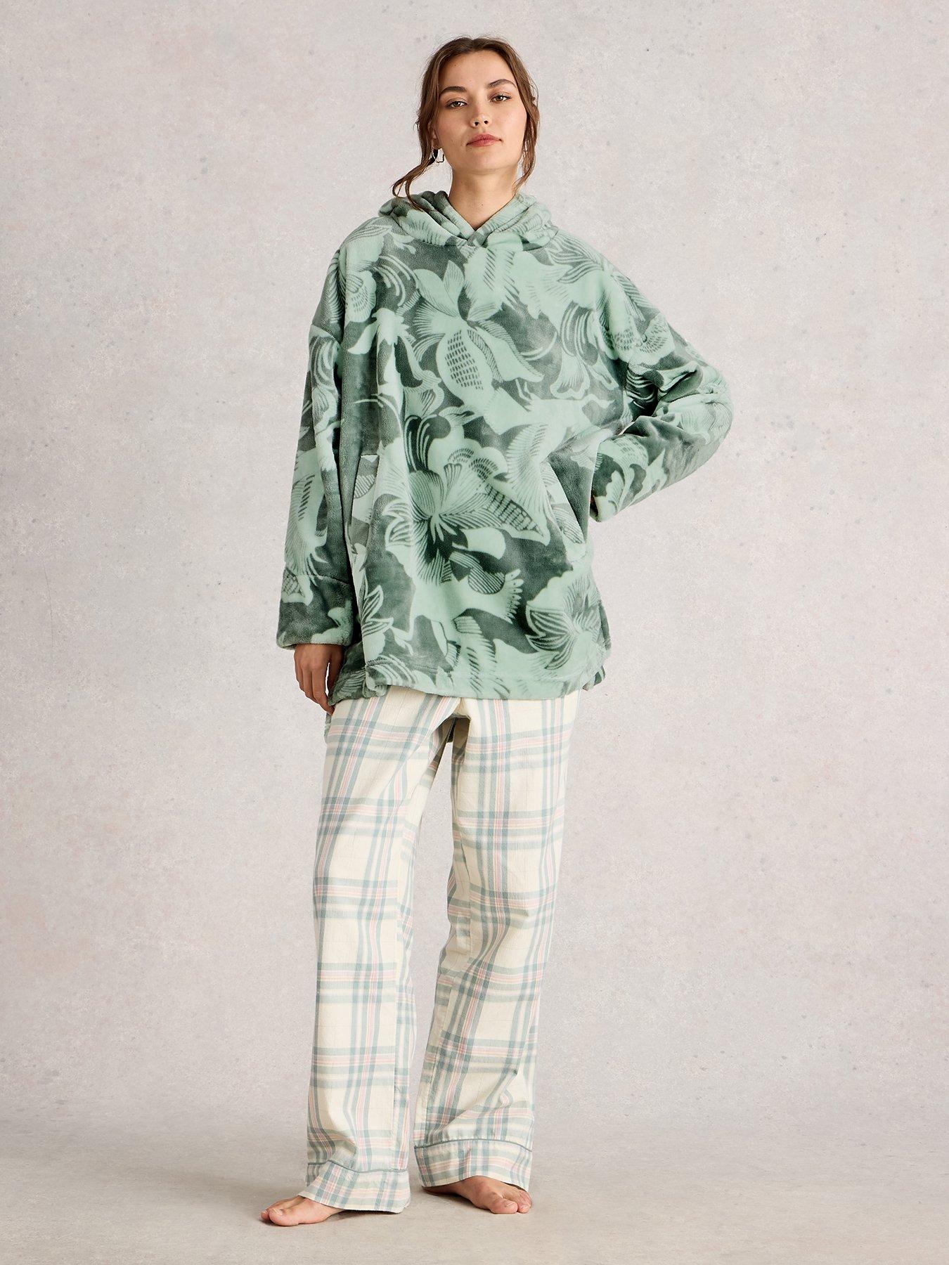  image of white-stuff-clover-snuggle-hoodie-green