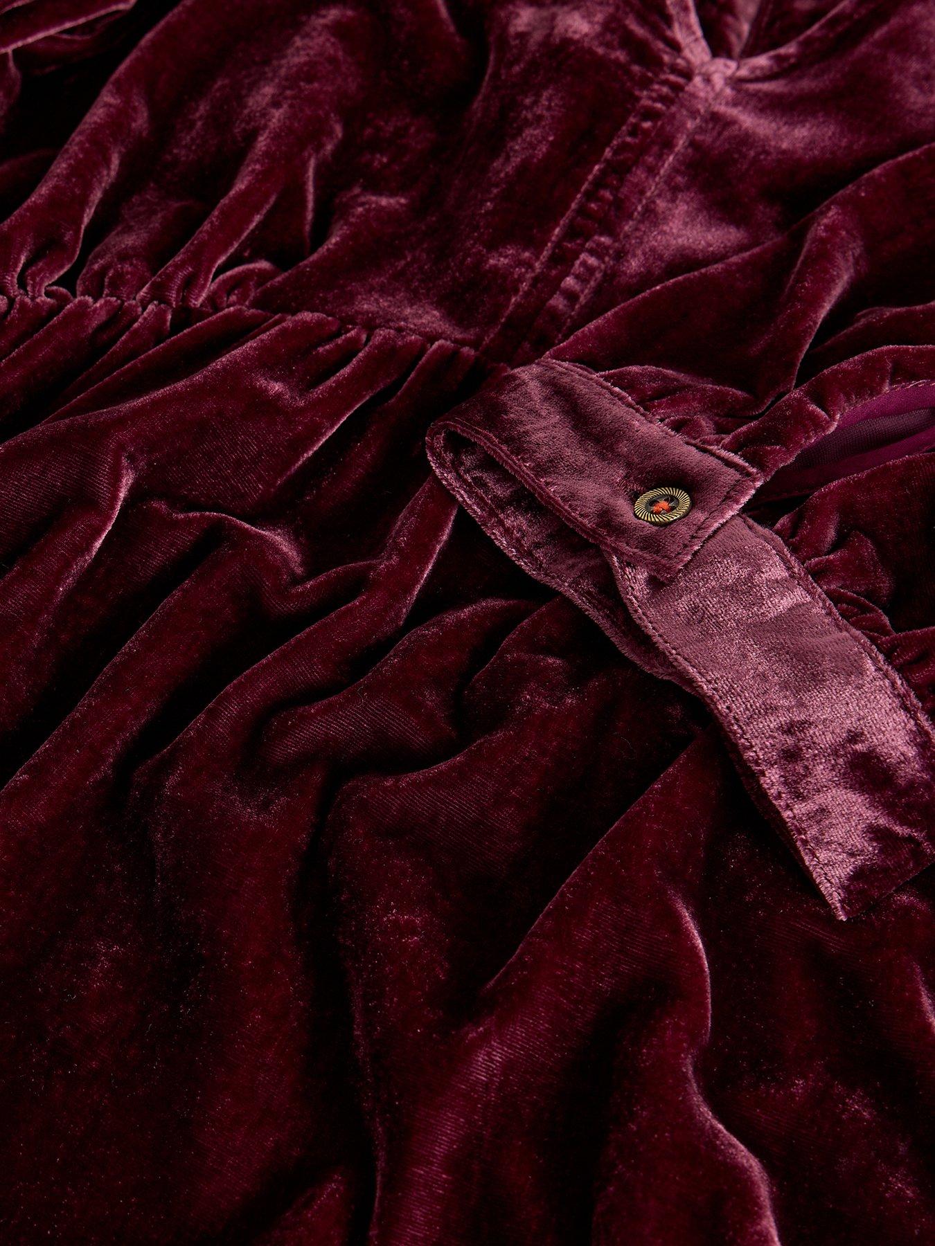 Image 6 of 6 of White Stuff Lucy Velvet Dress - Purple