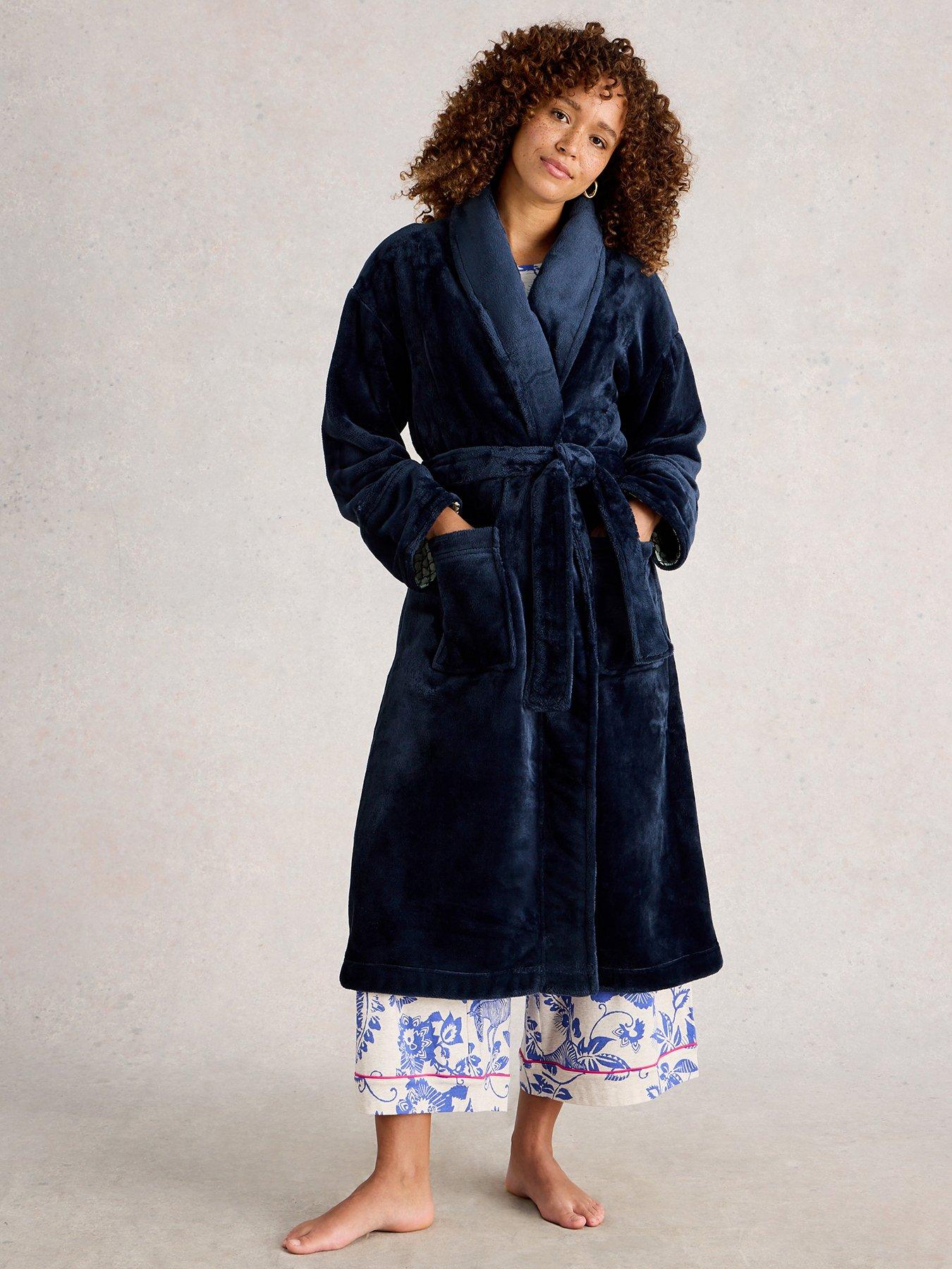 White Stuff Clover Cosy Dressing Gown - Blue