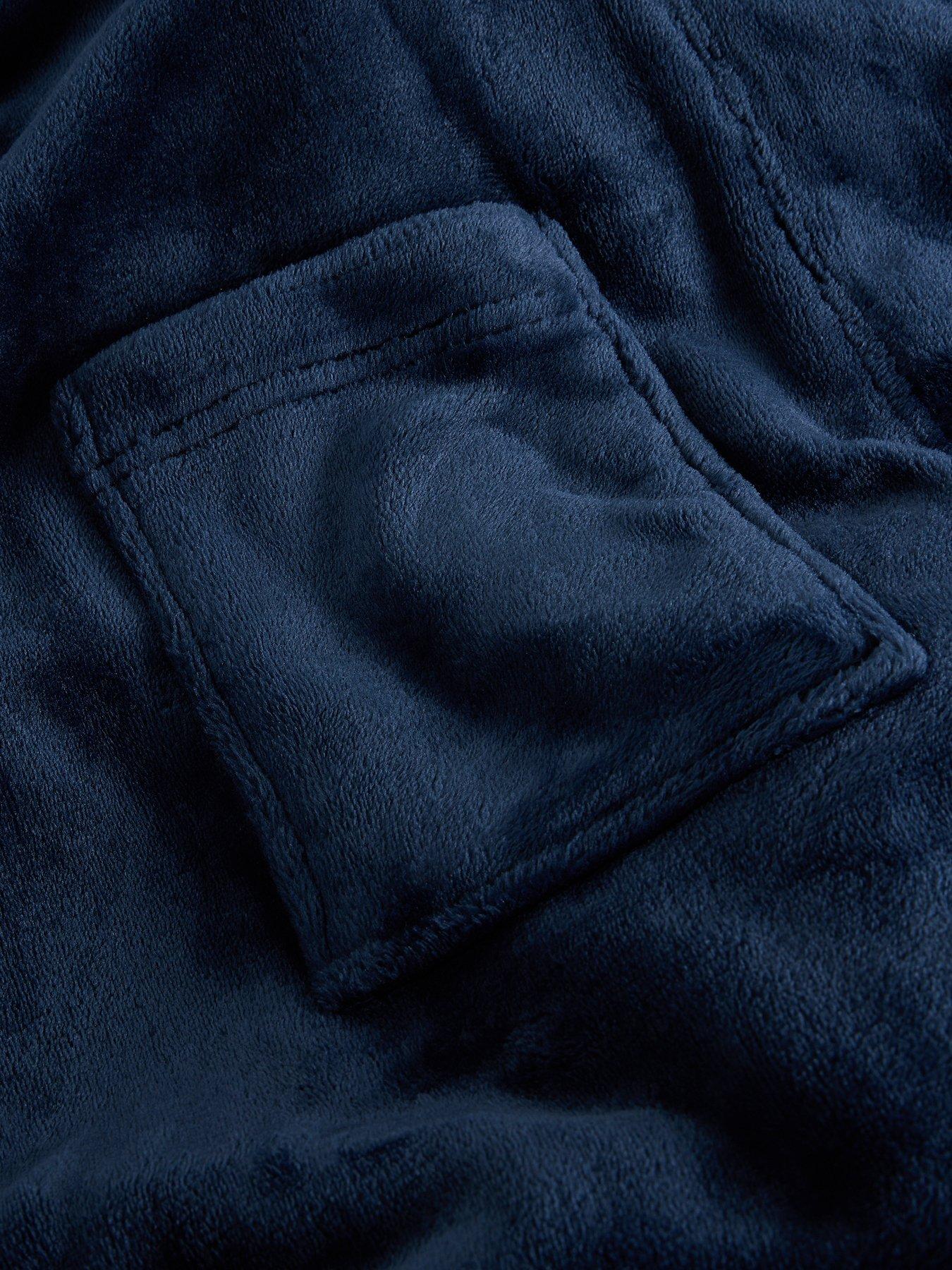  image of white-stuff-clover-cosy-dressing-gown-blue