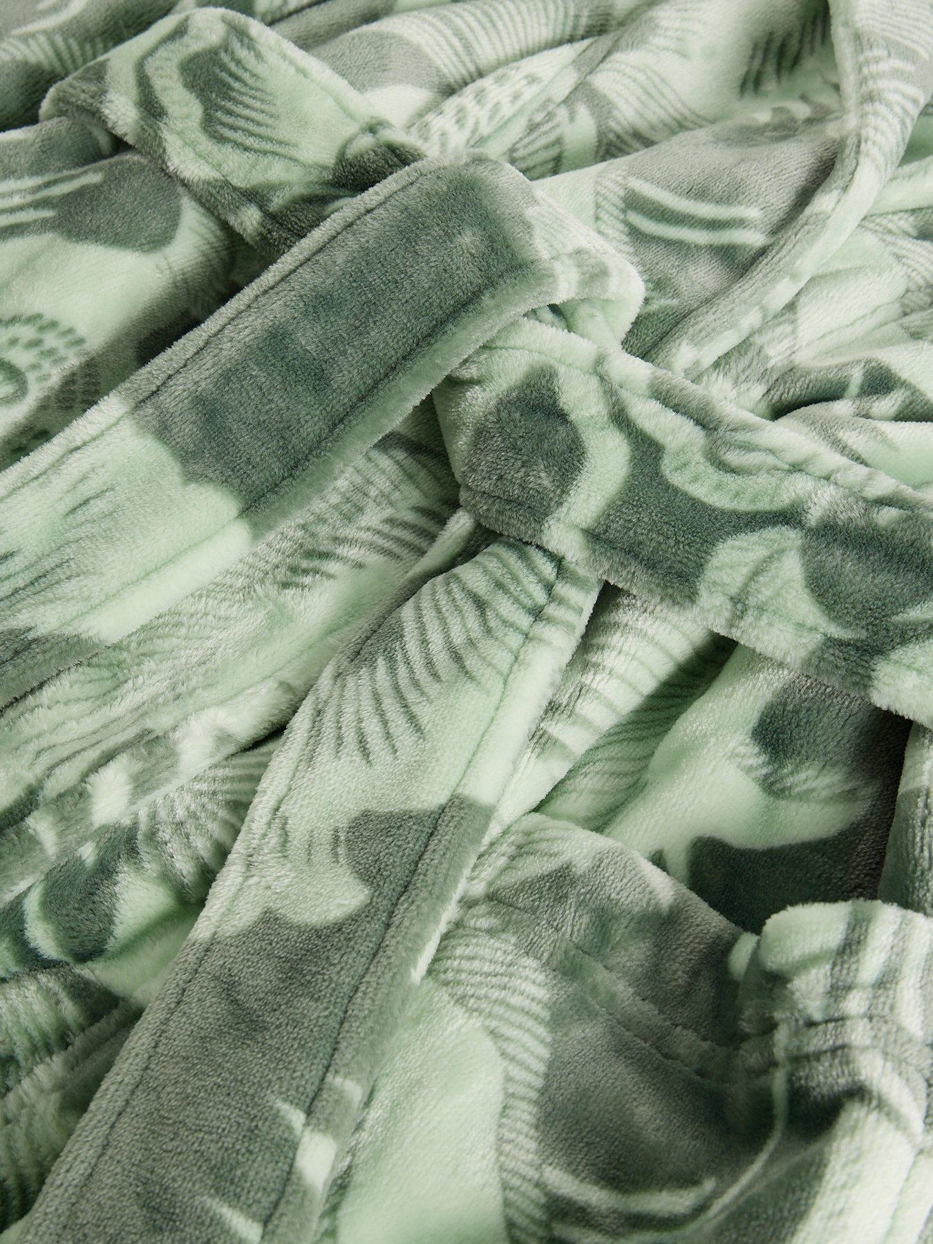 Image 6 of 6 of White Stuff Clover Print Dressing Gown - Green
