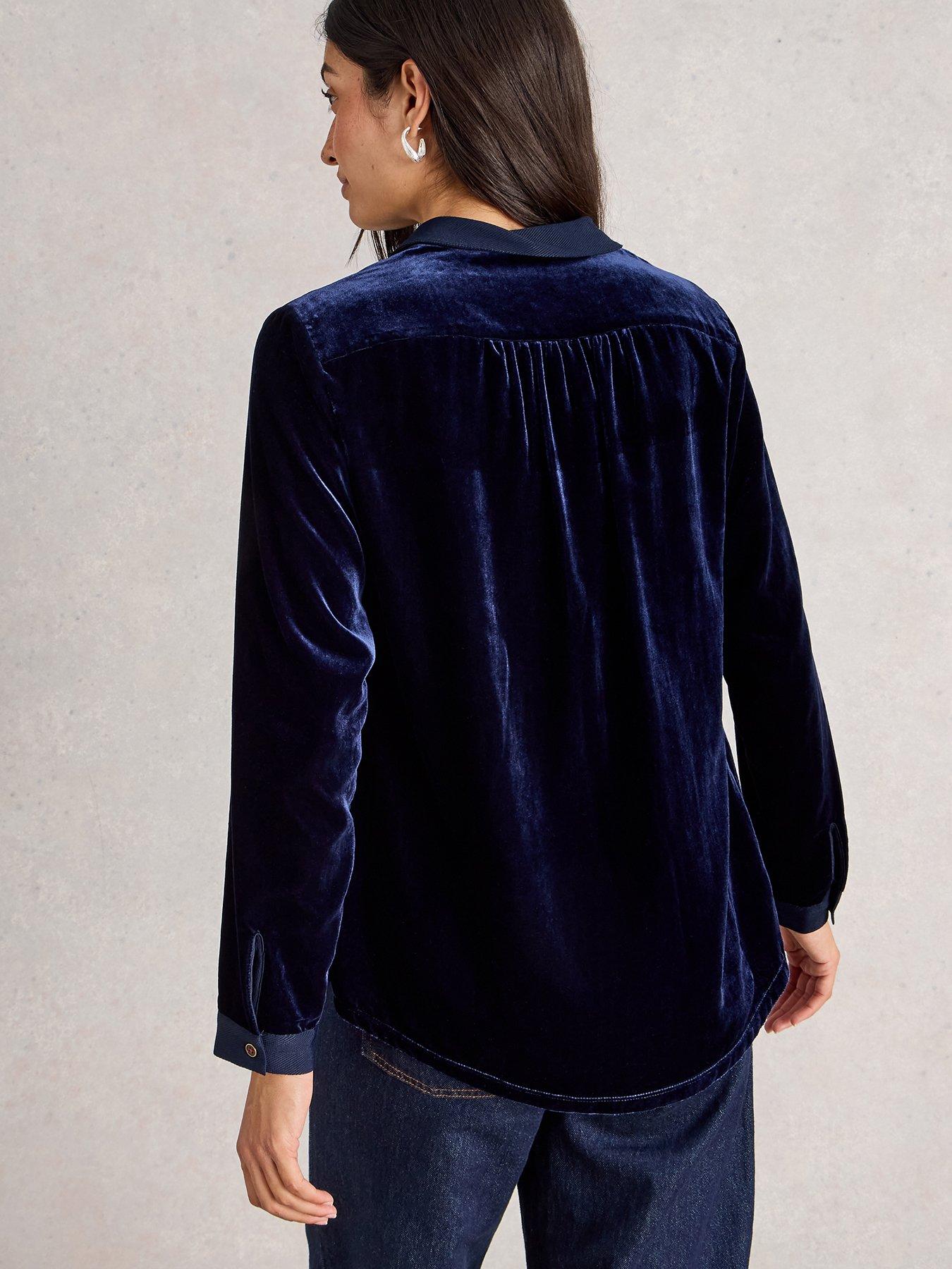  image of white-stuff-sophie-velvet-shirt-blue