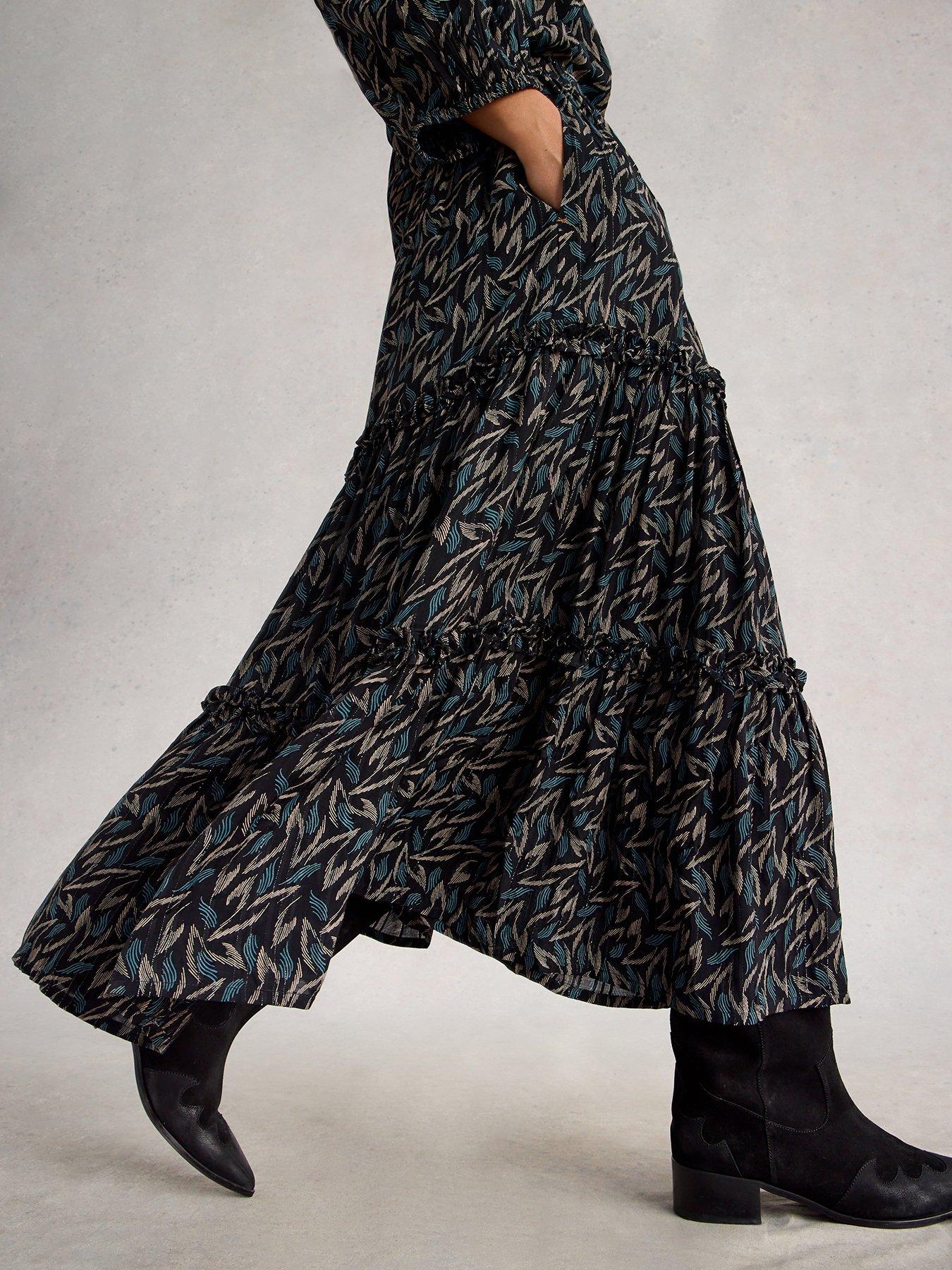  image of white-stuff-remi-metallic-midi-skirt-black