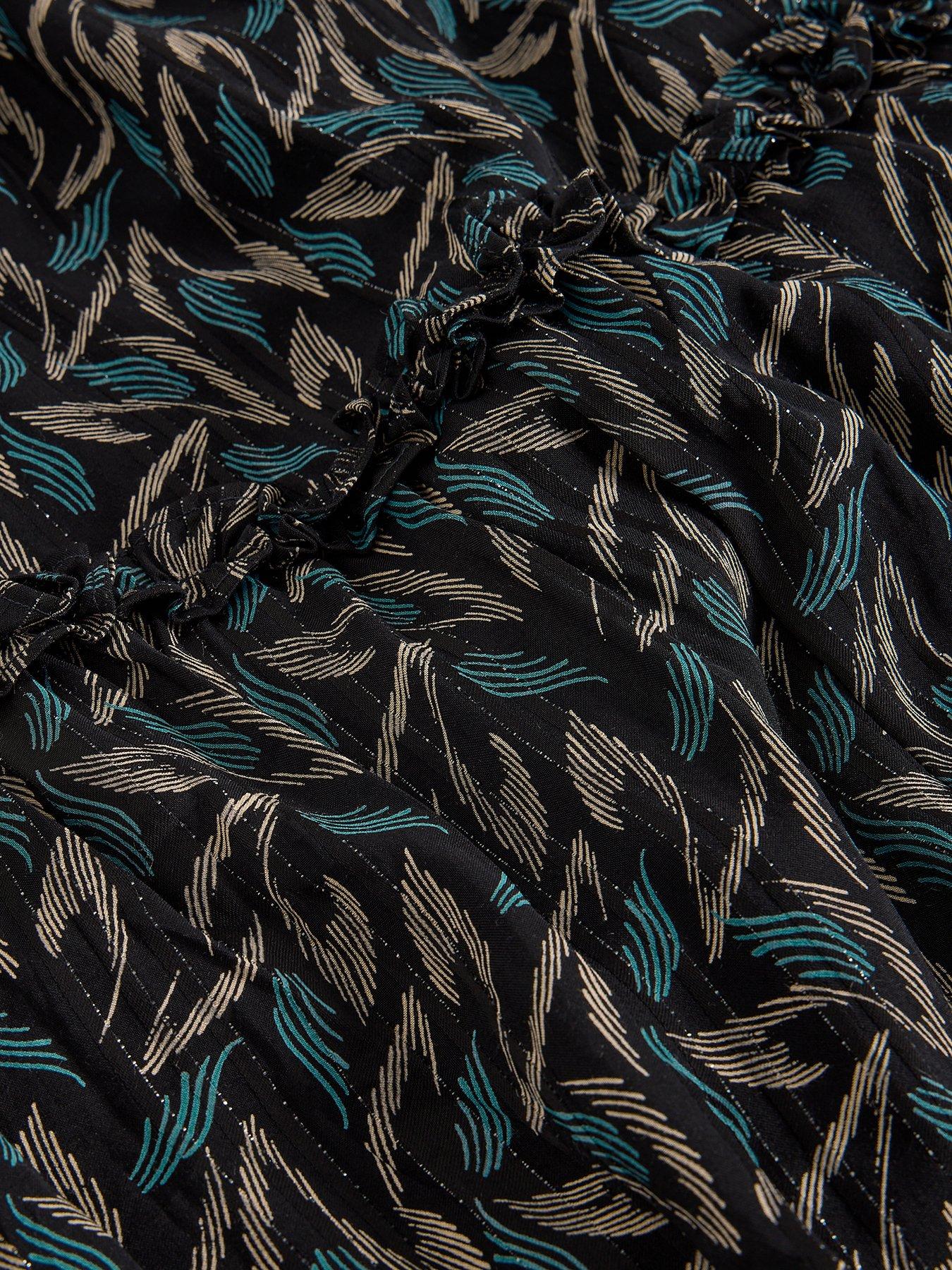  image of white-stuff-remi-metallic-midi-skirt-black