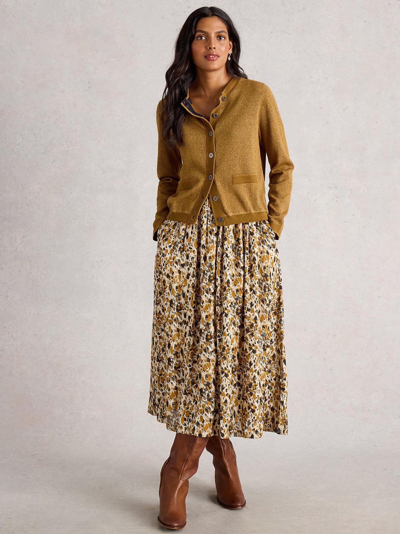 White Stuff Ari Metallic Skirt - Multi