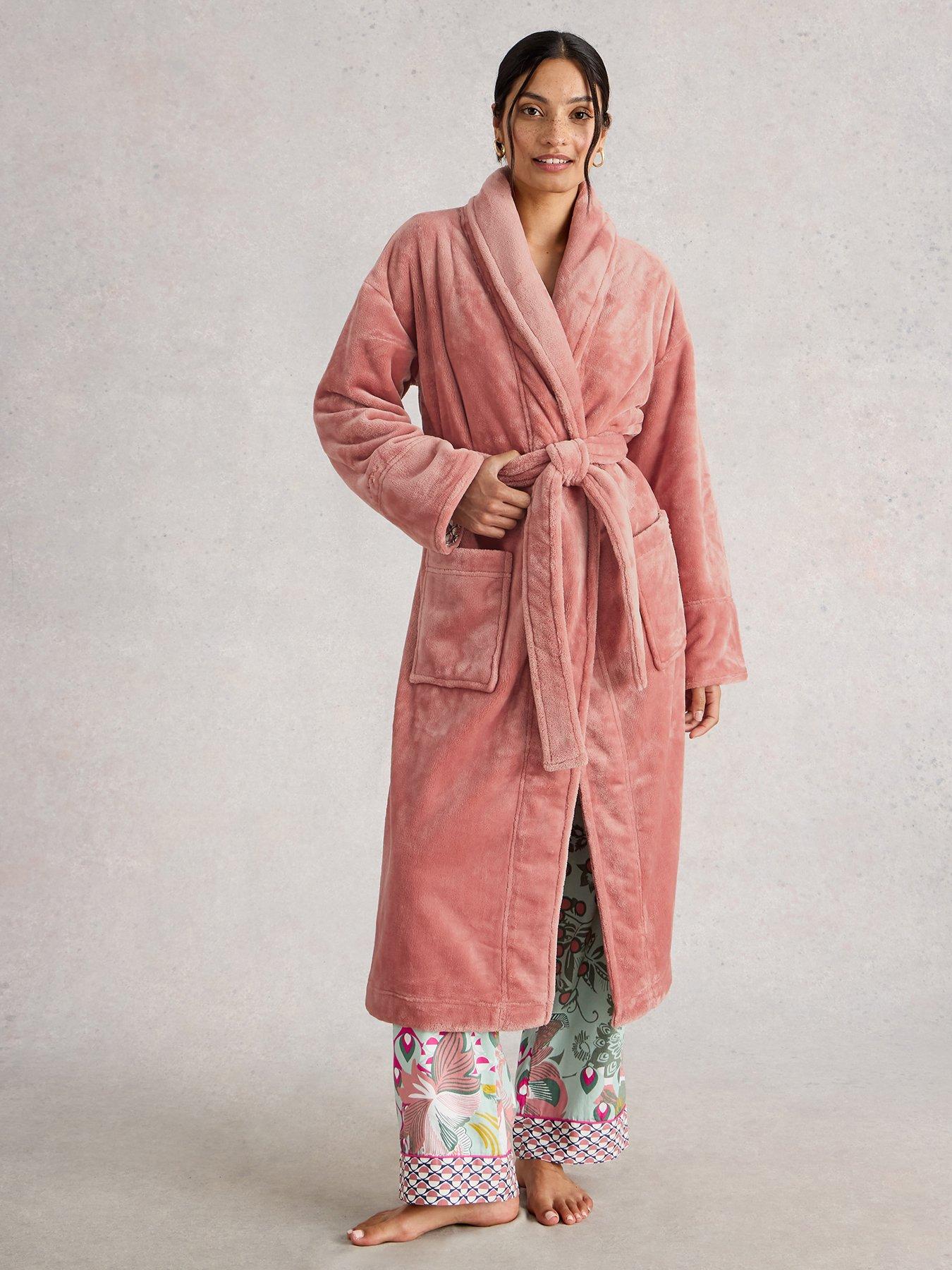  image of white-stuff-clover-cosy-dressing-gown-pink