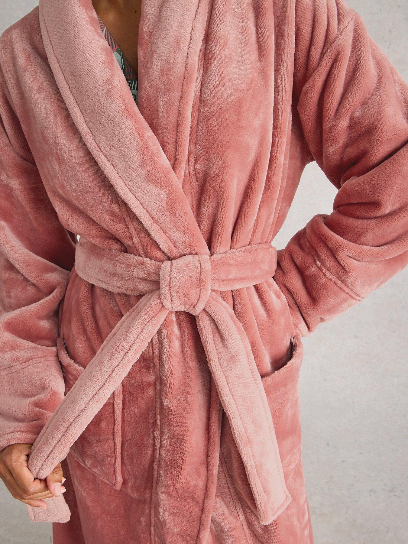  image of white-stuff-clover-cosy-dressing-gown-pink