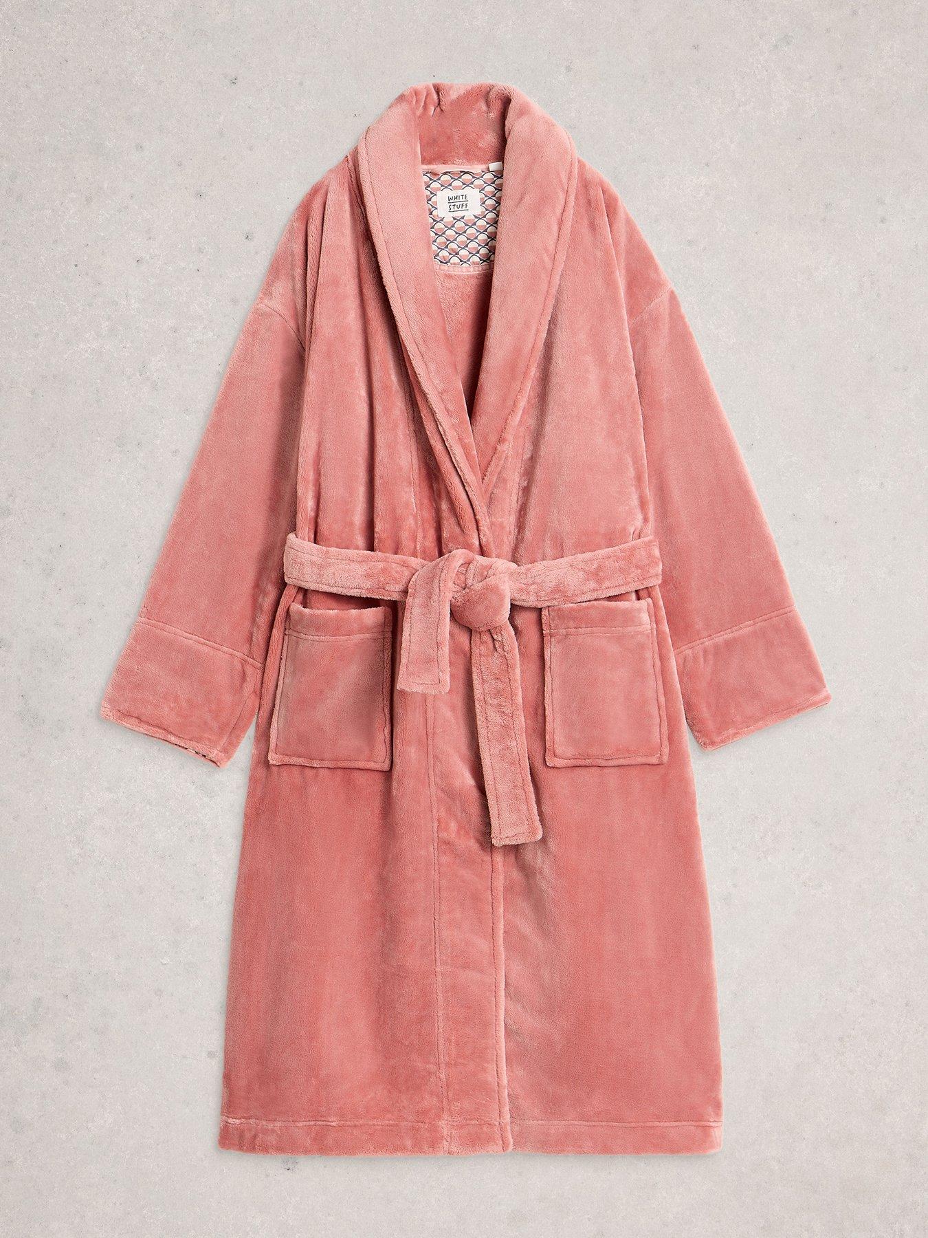  image of white-stuff-clover-cosy-dressing-gown-pink