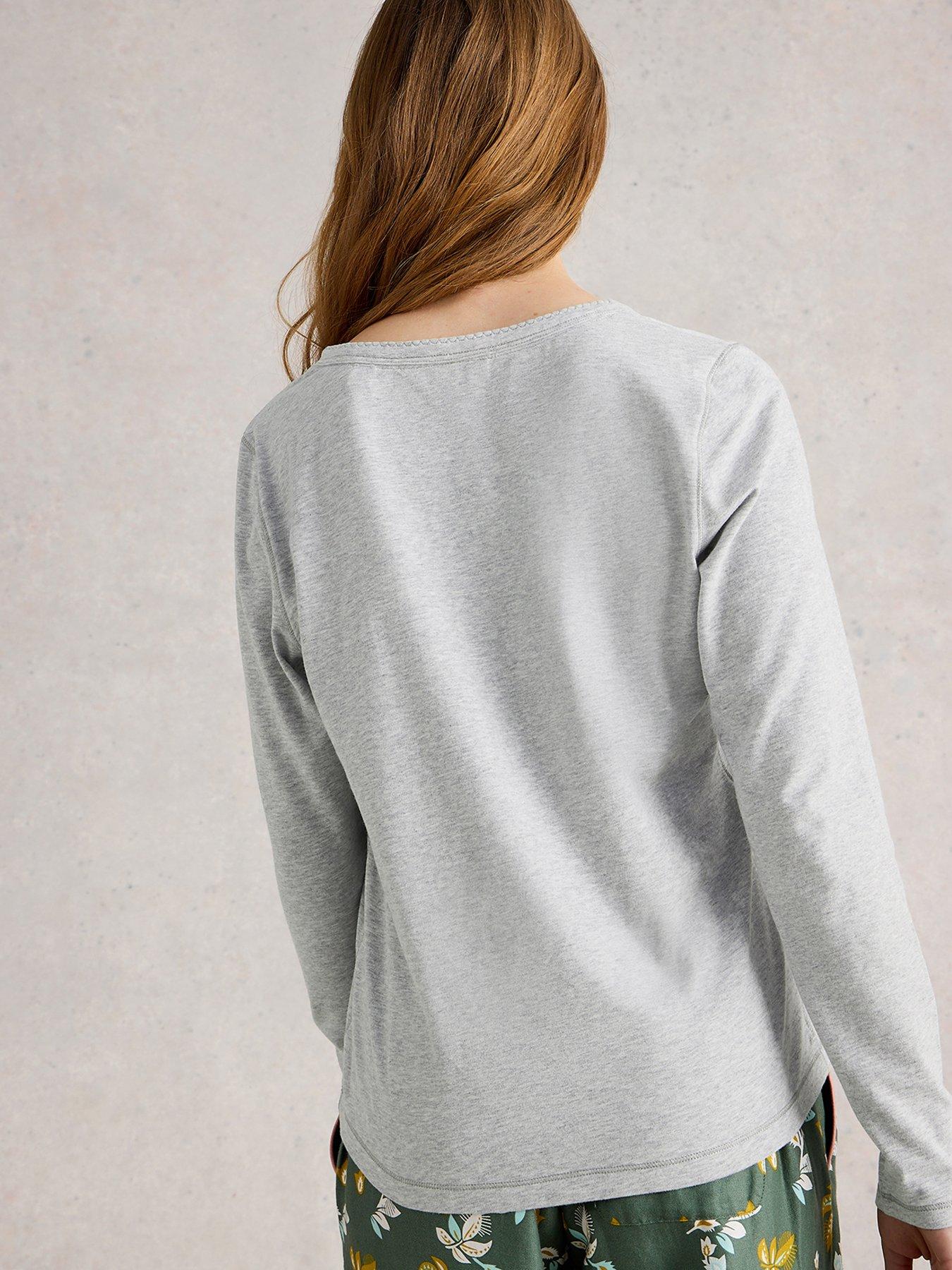 stillFront image of white-stuff-penny-henley-pyjama-top-grey