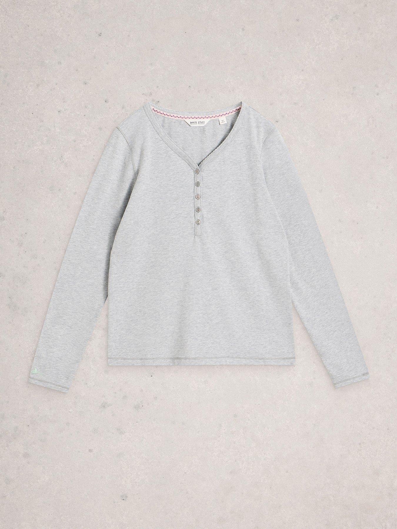  image of white-stuff-penny-henley-pyjama-top-grey