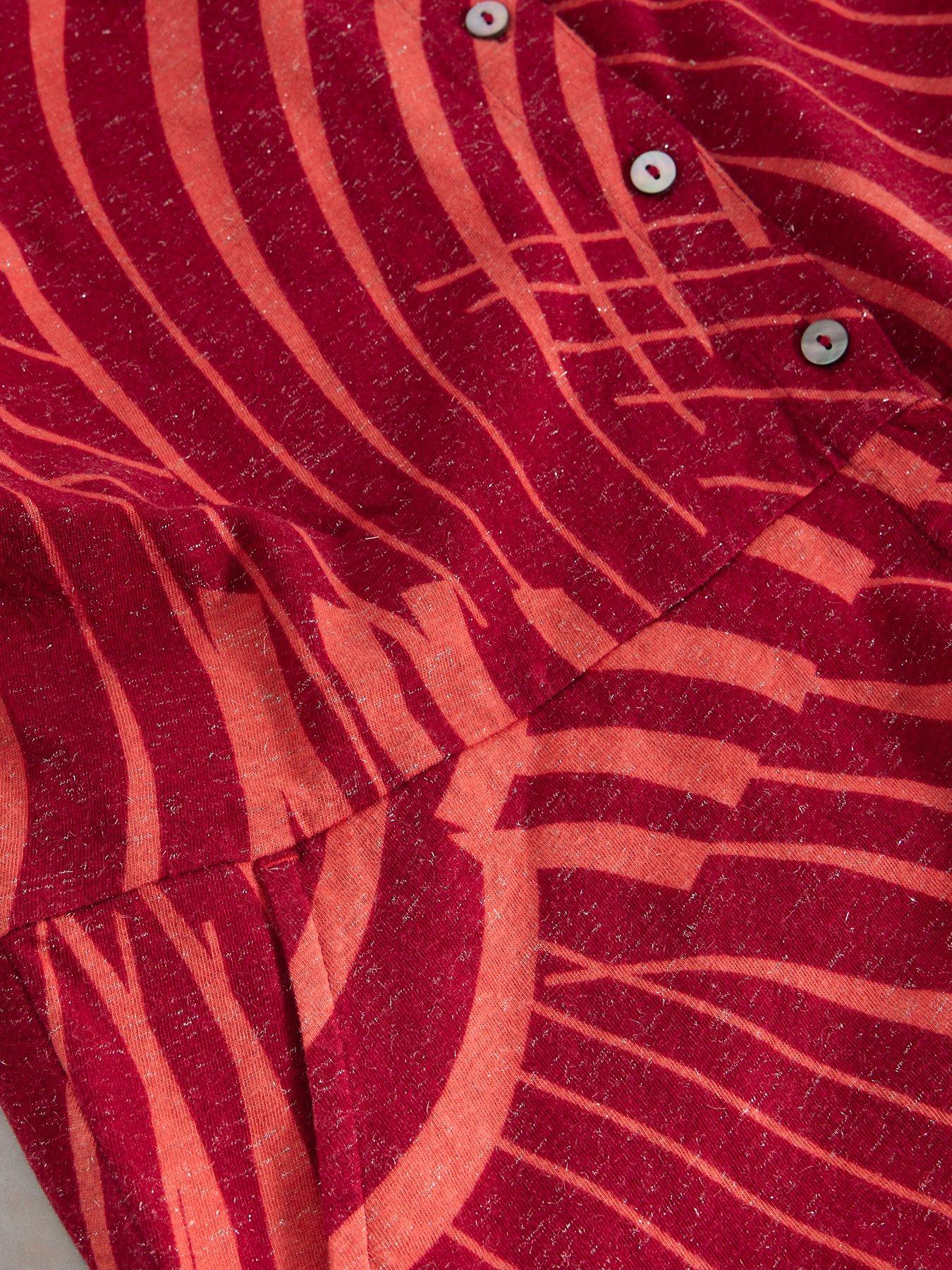 Image 6 of 6 of White Stuff Rua Sparkle Jersey Shirt Dress - Red