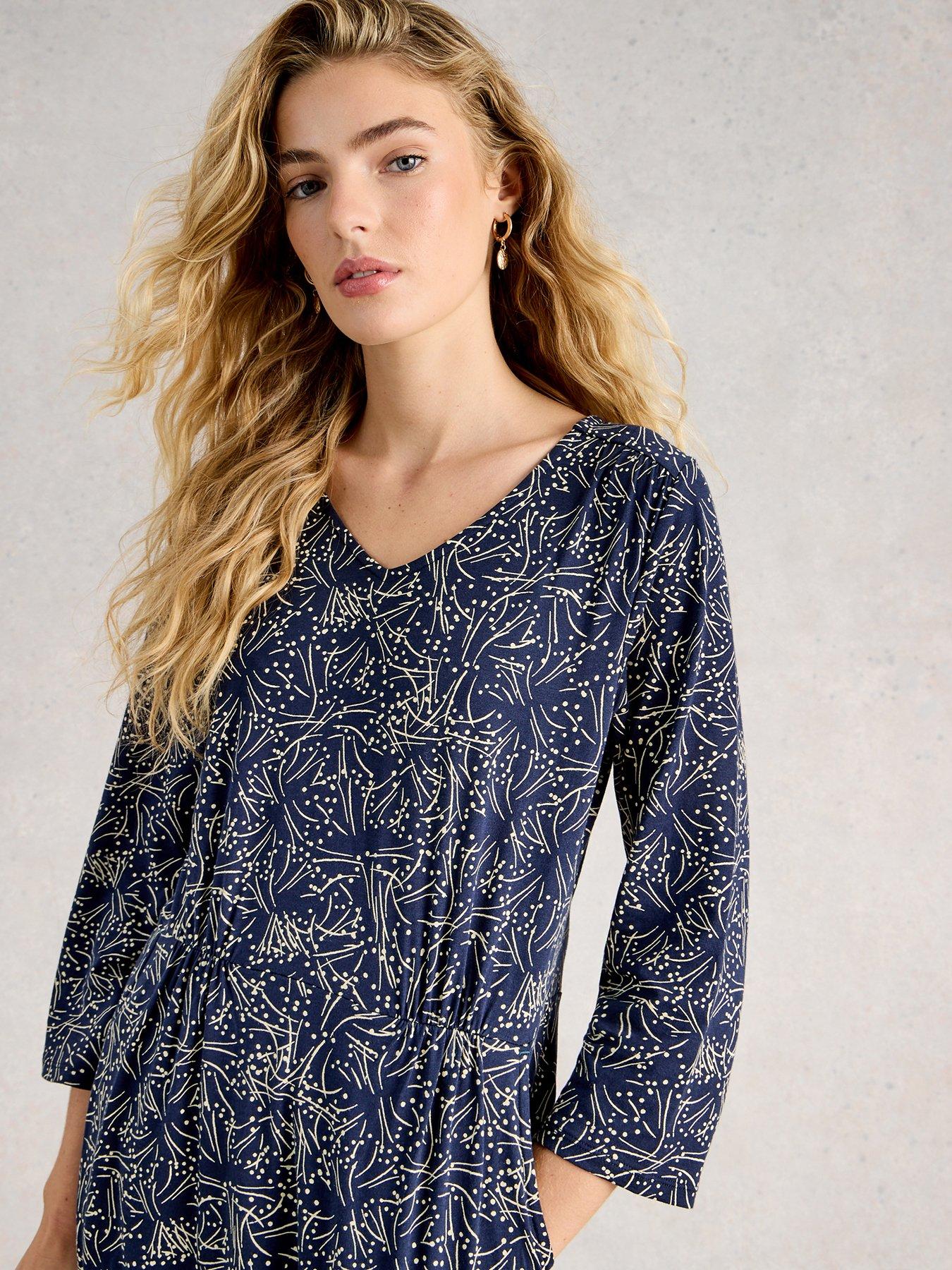 Image 4 of 6 of White Stuff Tallie Jersey Dress - Blue