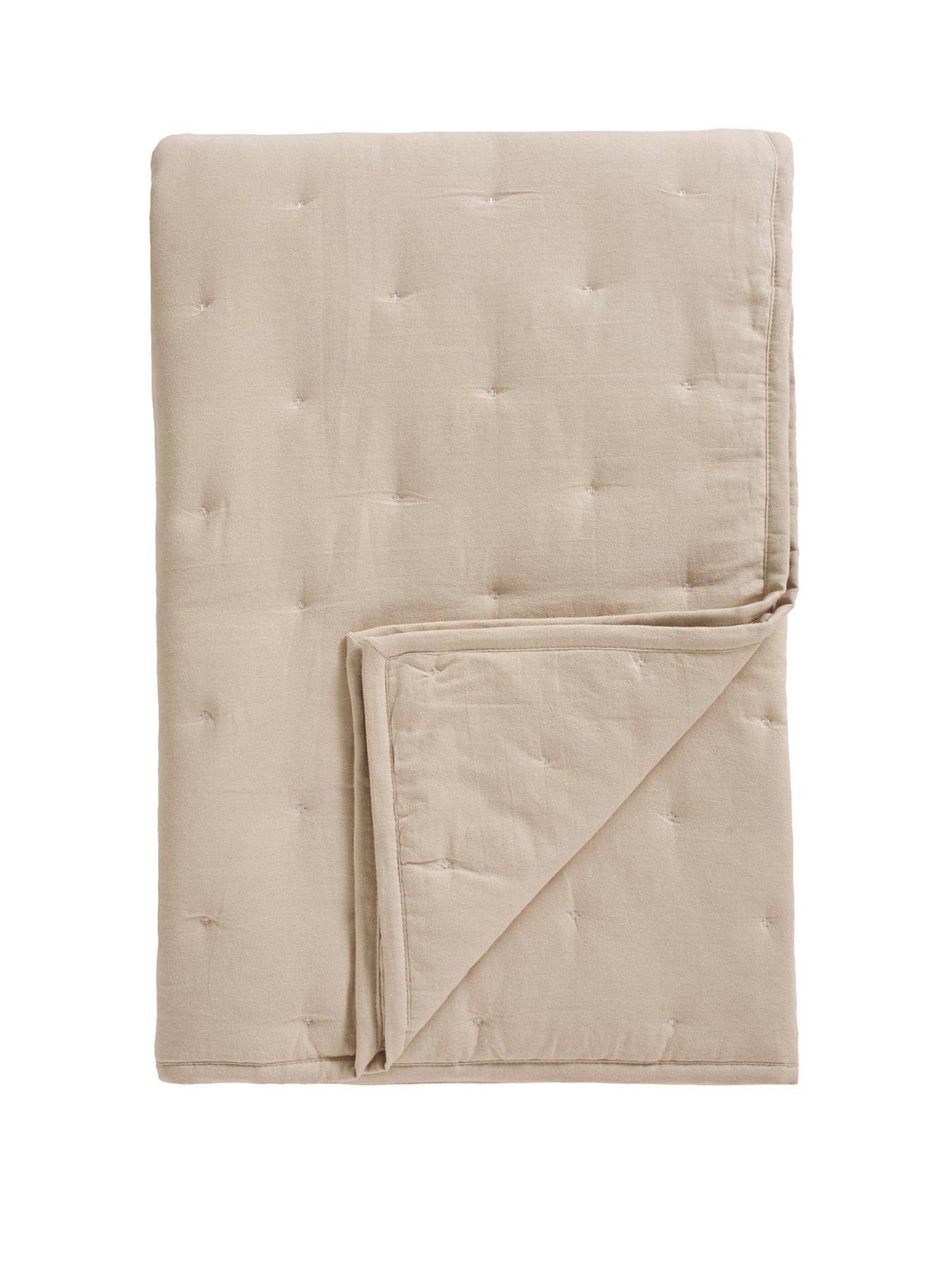 Image 2 of 5 of The Very Collection Cotton Linen Quilted Bedspread 200x220cm - Natural