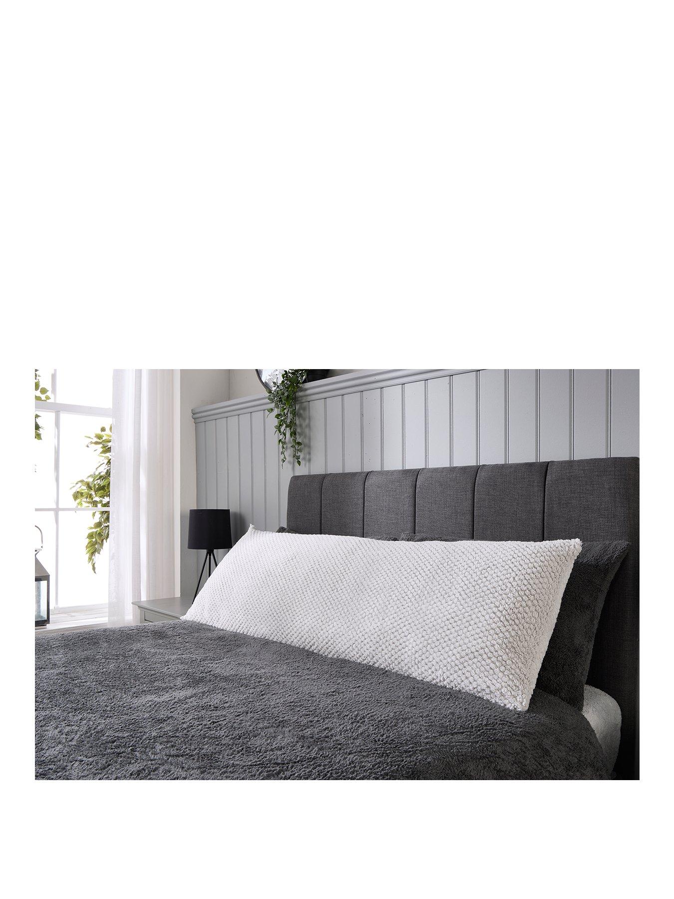  image of very-home-waffle-bolster-pillow-137cm-grey