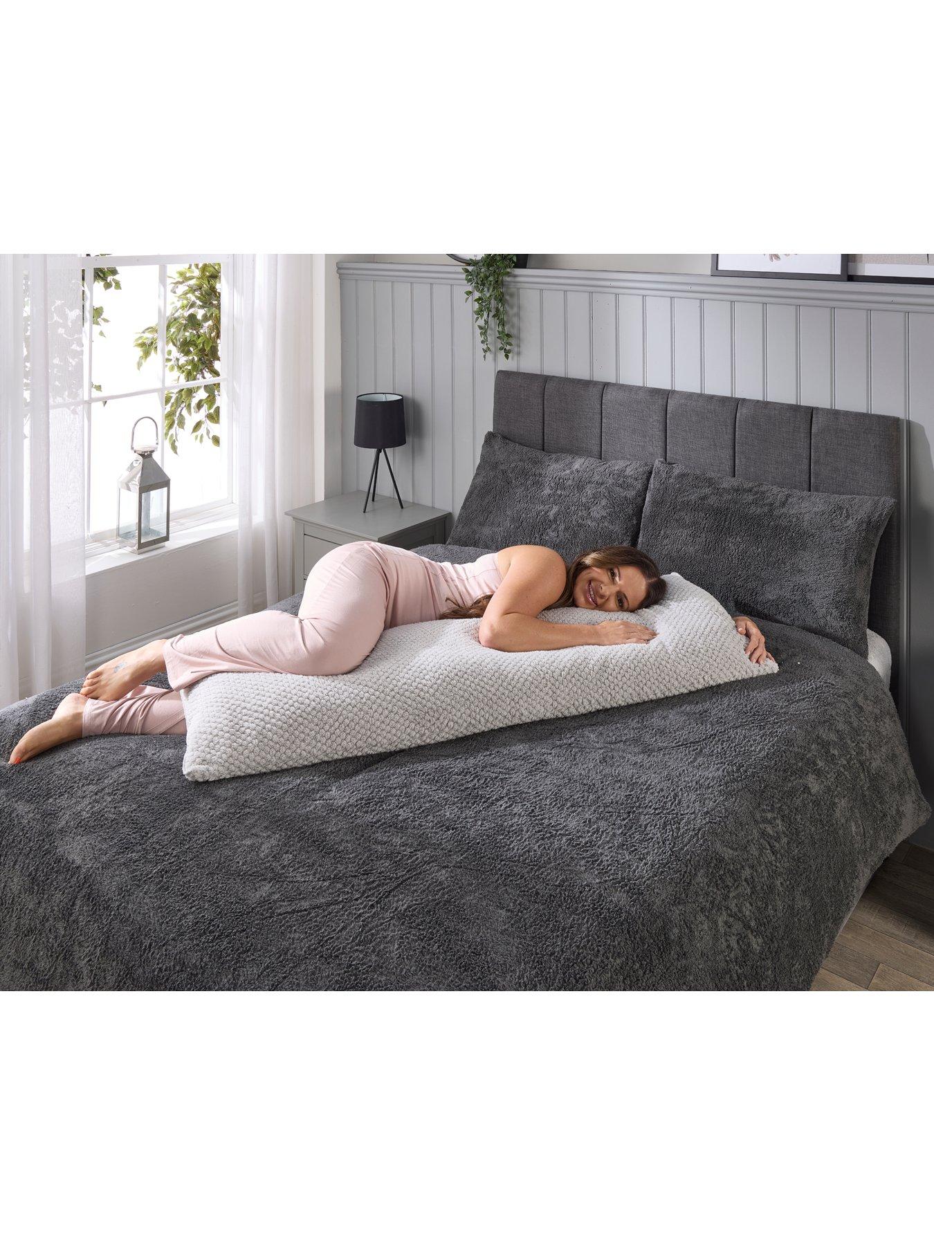  image of very-home-waffle-bolster-pillow-137cm-grey