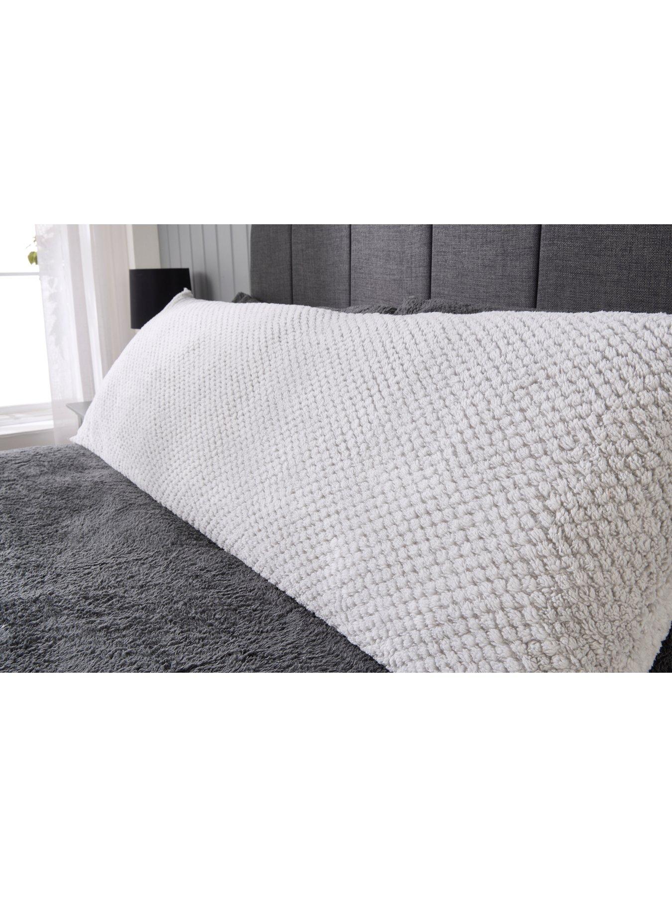  image of very-home-waffle-bolster-pillow-137cm-grey