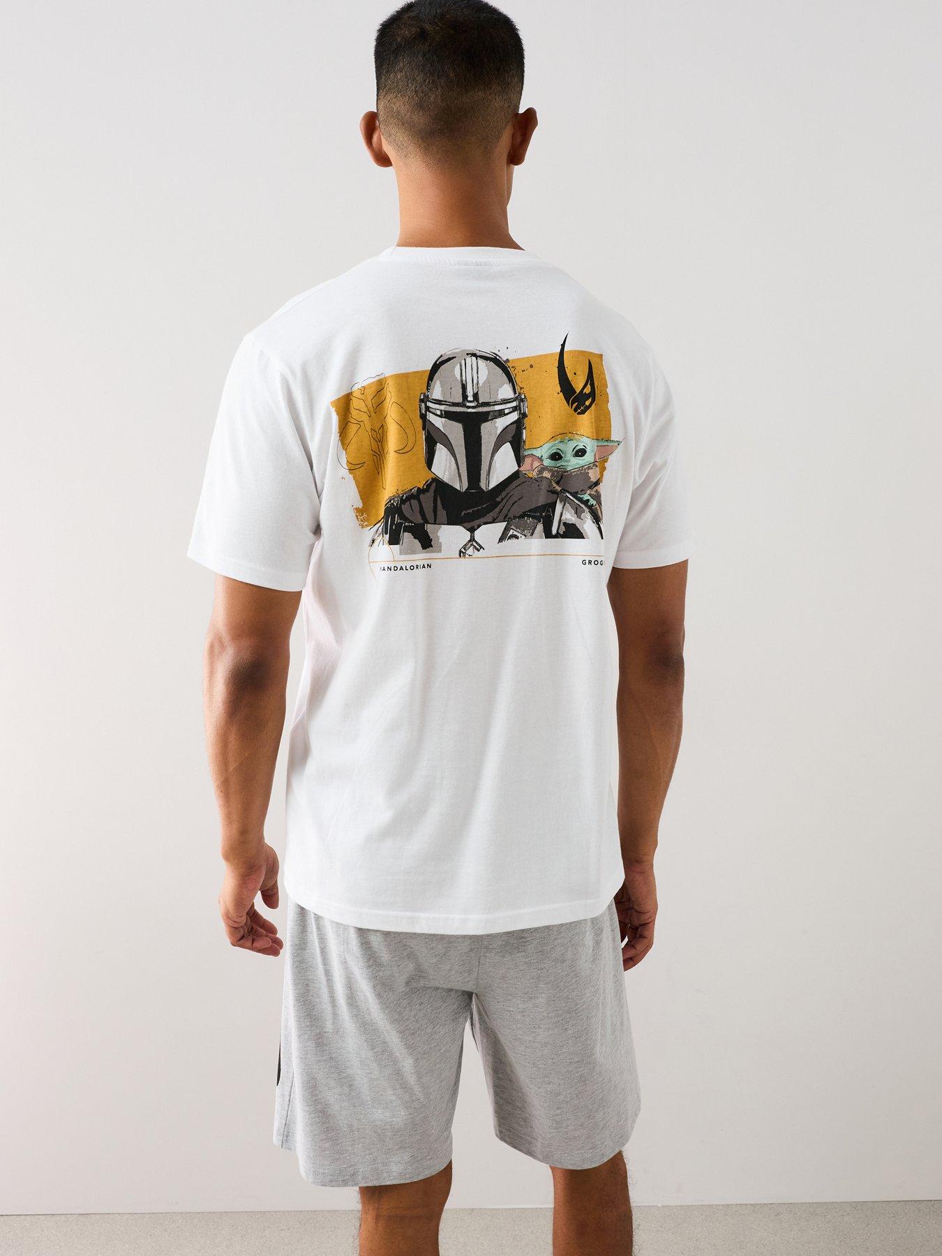 The Very Collection Mens Mandalorian Mini Me Short Pyjamas - White