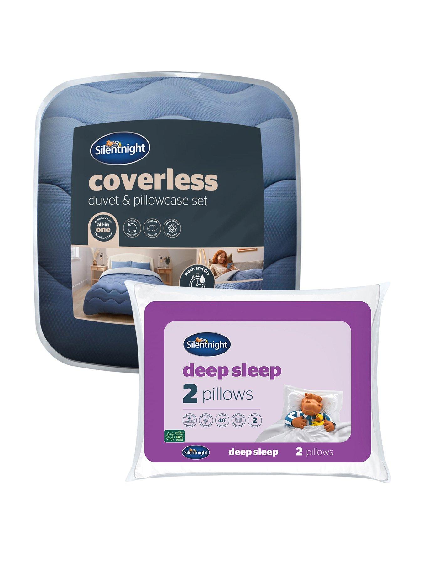 undefined Seersucker Coverless 10.5 Tog Duvet And Pillowcase Set With Deep Sleep Pillow Pair - King