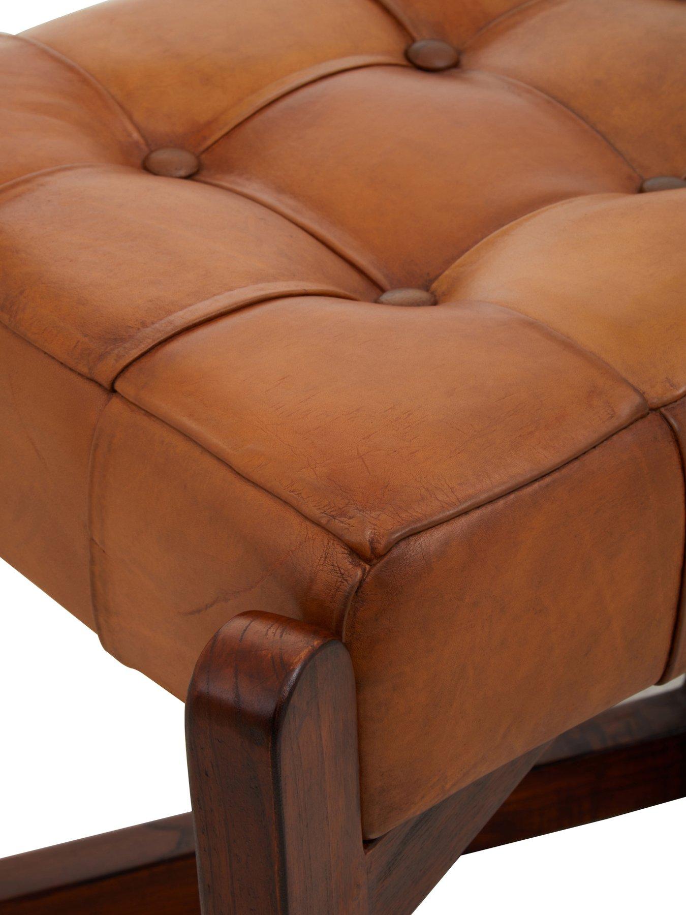  image of interiors-by-premier-inca-leather-bench