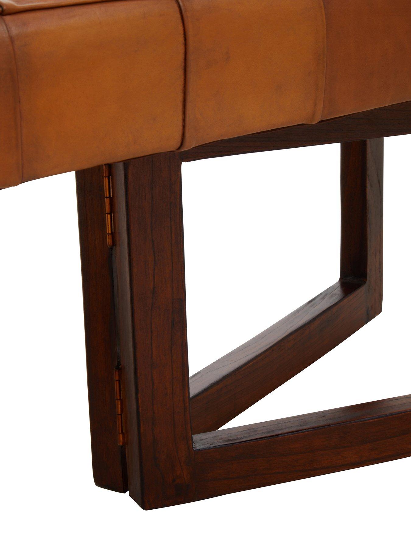 Image 7 of 7 of Premier Housewares Inca Leather Bench