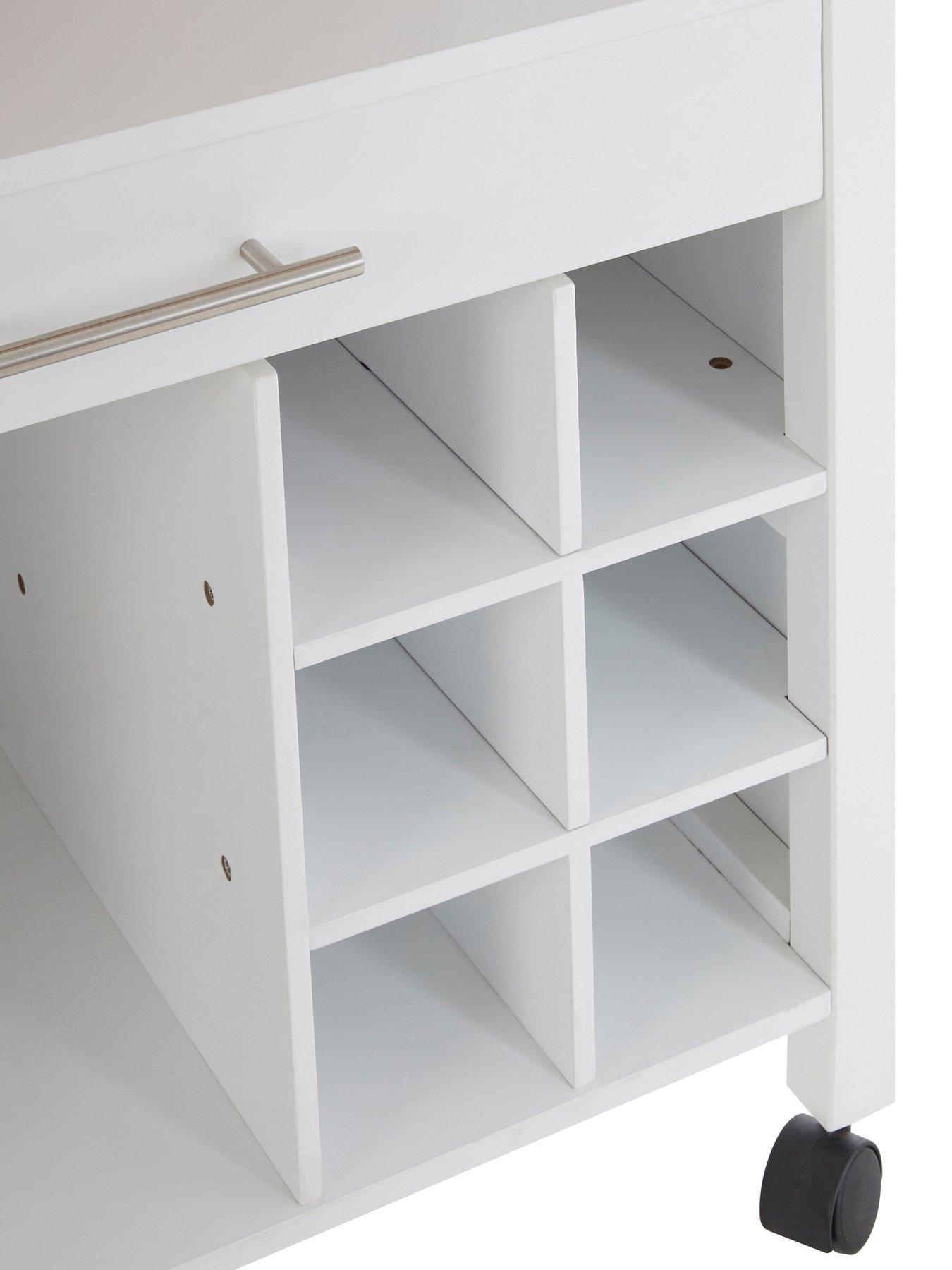  image of interiors-by-premier-harlow-bamboo-top-1-drawer-kitchen-trolley