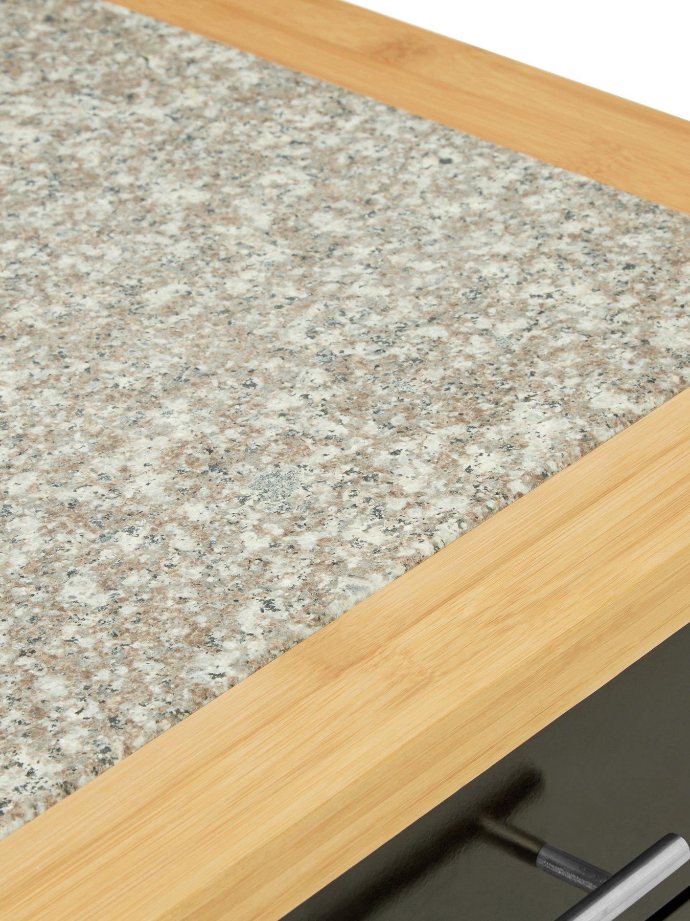  image of interiors-by-premier-harlow-glenn-kitchen-trolley-with-granite-top