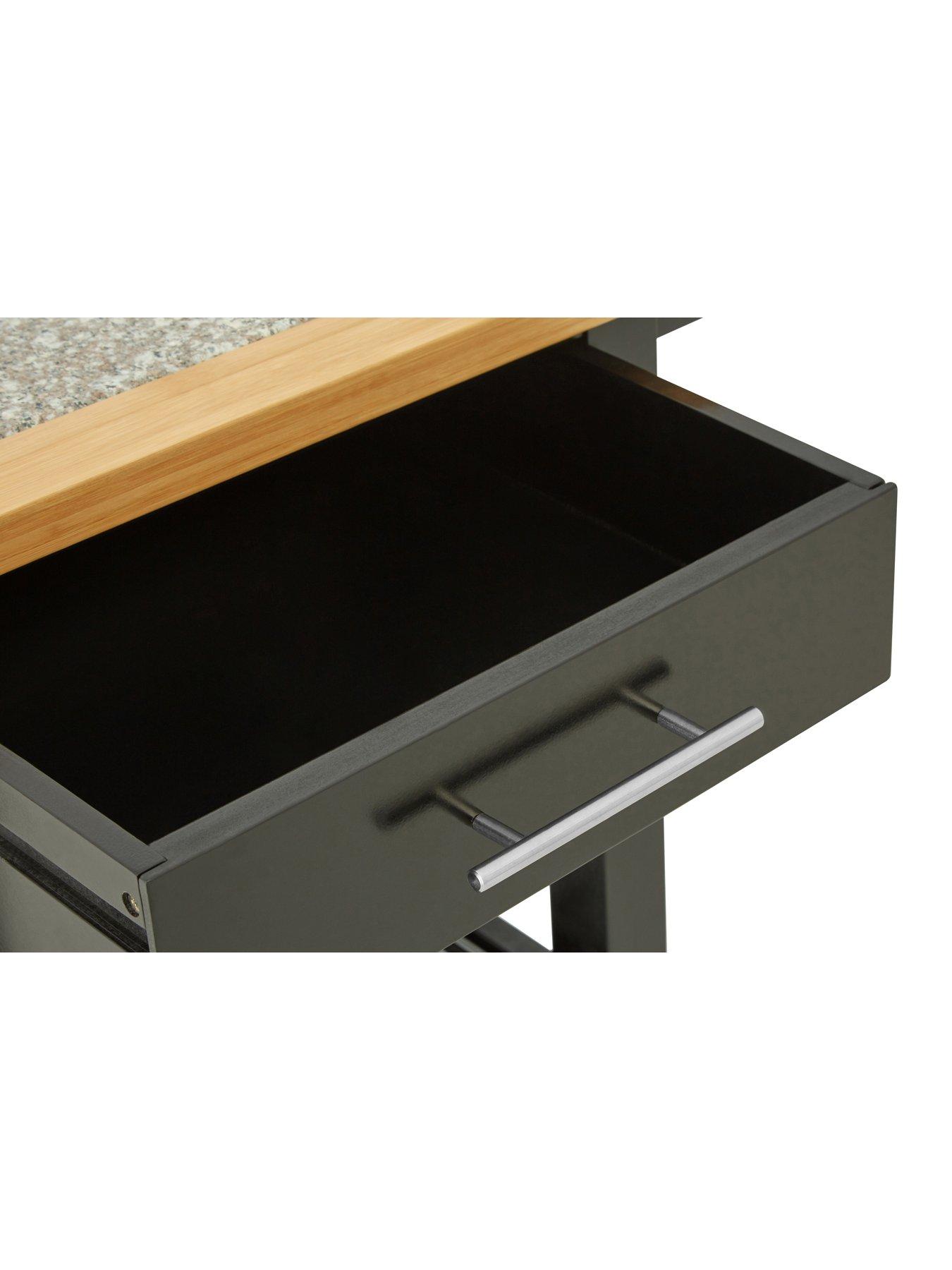  image of interiors-by-premier-harlow-glenn-kitchen-trolley-with-granite-top