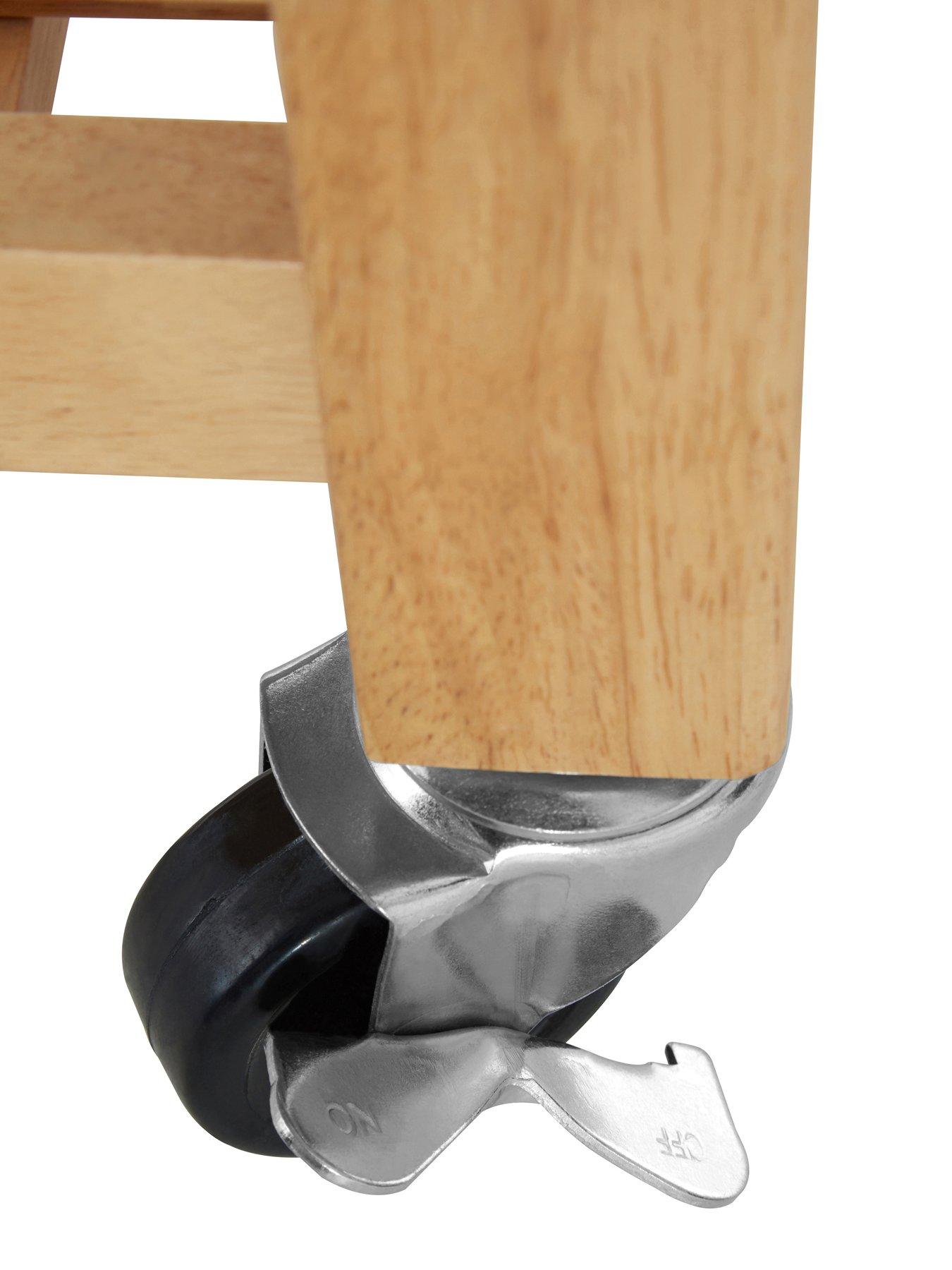  image of interiors-by-premier-harlow-glenn-hevea-wood-top-kitchen-trolley