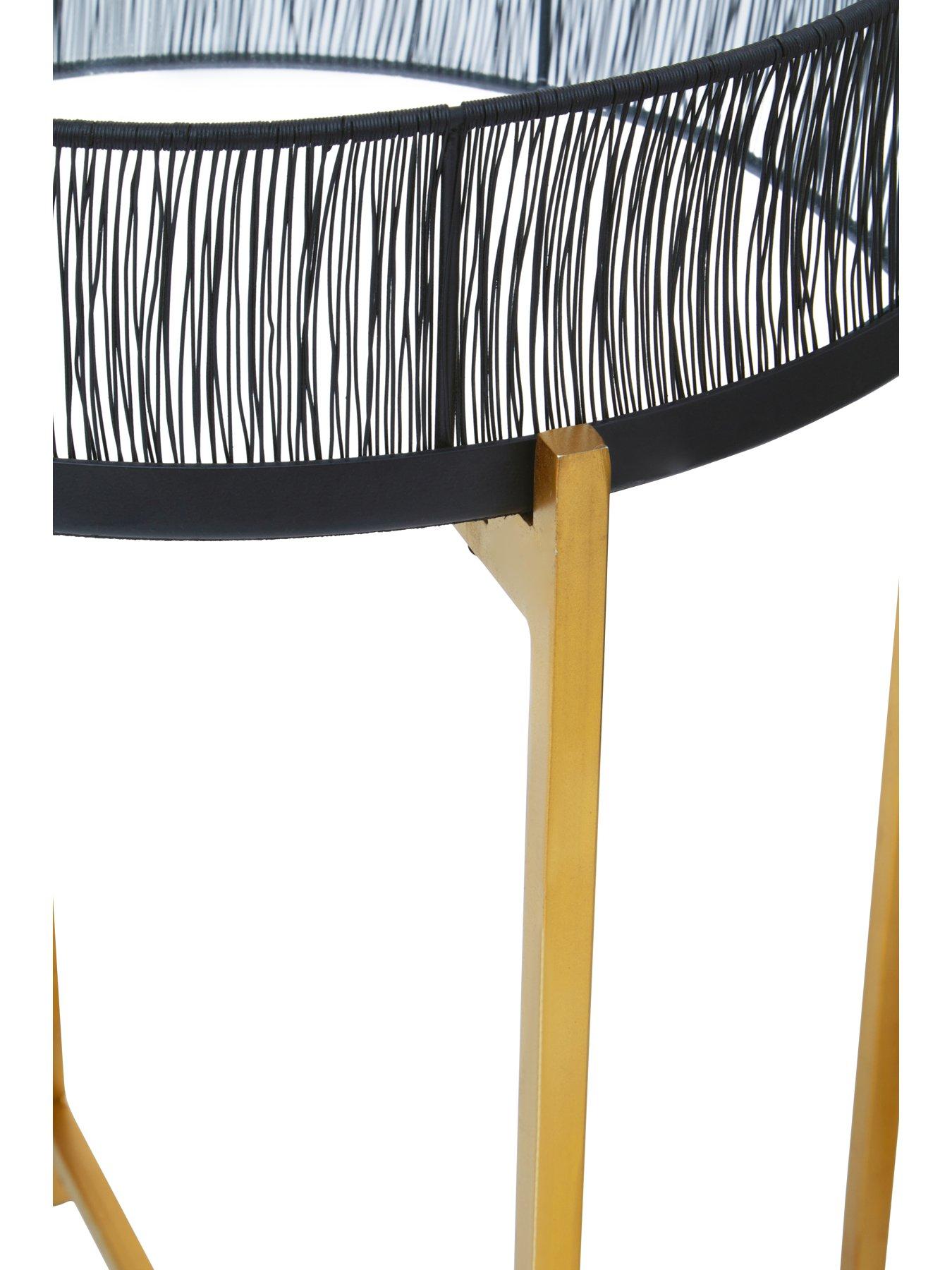 Image 4 of 7 of Interiors By Premier Enzo Set Of Two Black Wire Side Tables