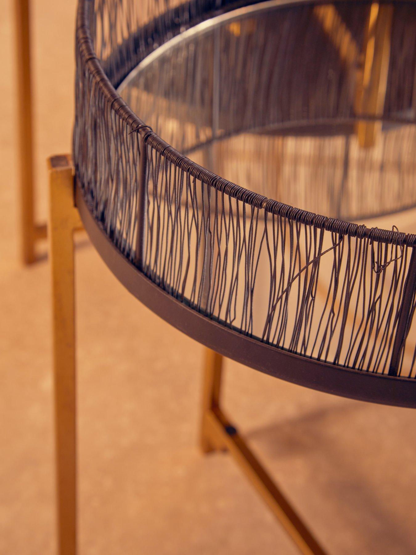 Image 7 of 7 of Interiors By Premier Enzo Set Of Two Black Wire Side Tables