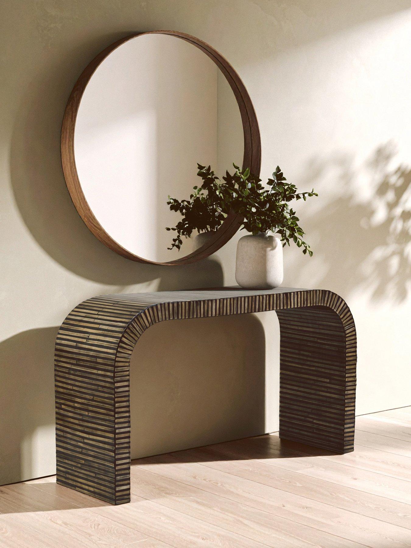 Premier Housewares Bambusa Bamboo Curved Console Table